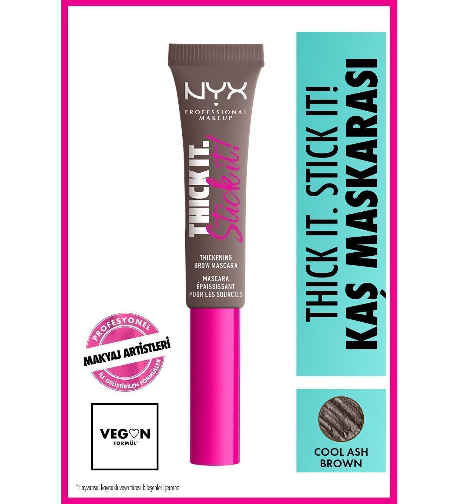 NYX Professional Makeup Thick It. Stick It! Eyebrow Mascara Cool Ash Brown - Buy Online on GoSupps.com