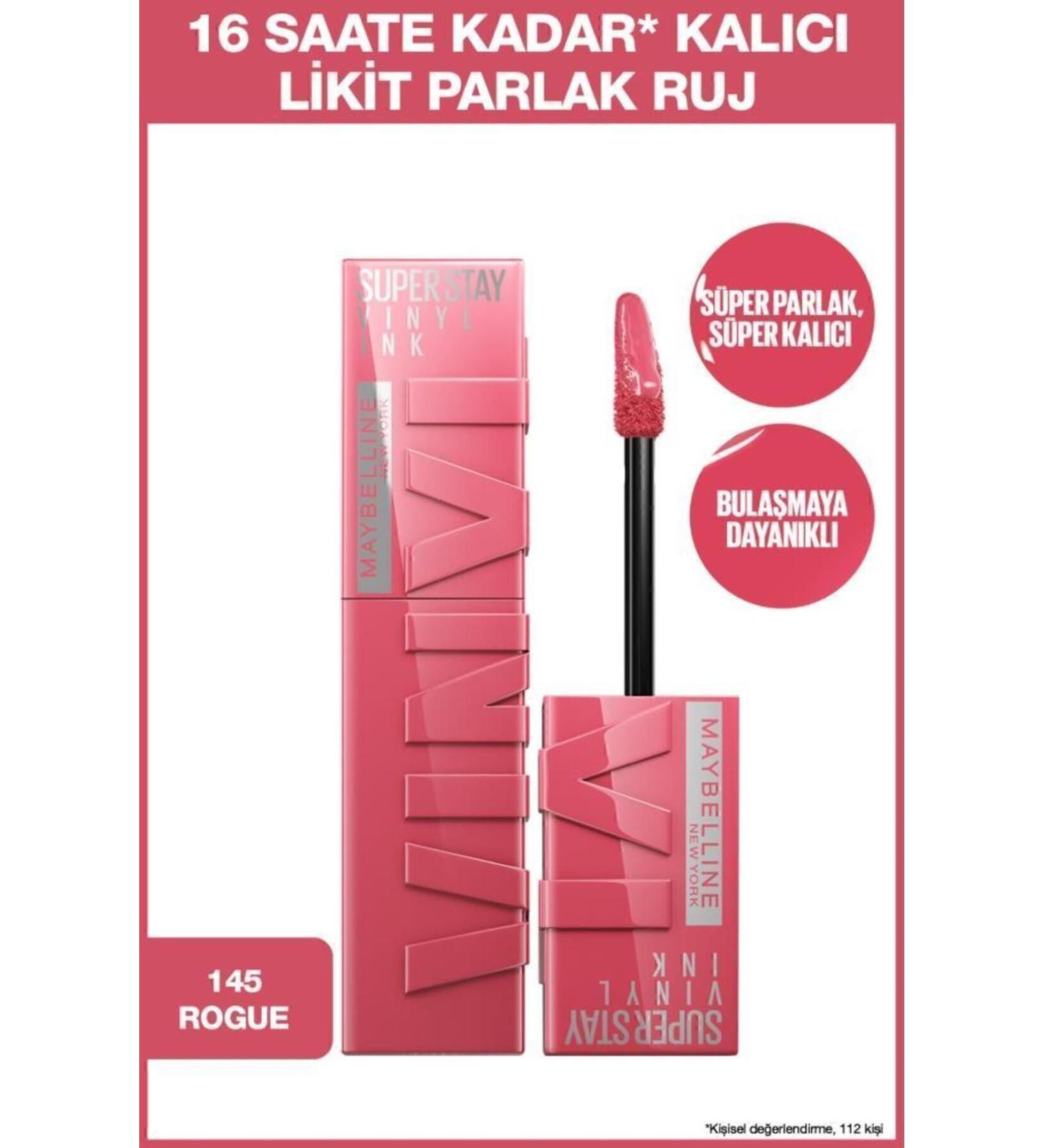 Maybelline New York Super Stay Vinyl Ink Long-Lasting Liquid Glossy Lipstick 145 Rogue - Buy Online on GoSupps.com