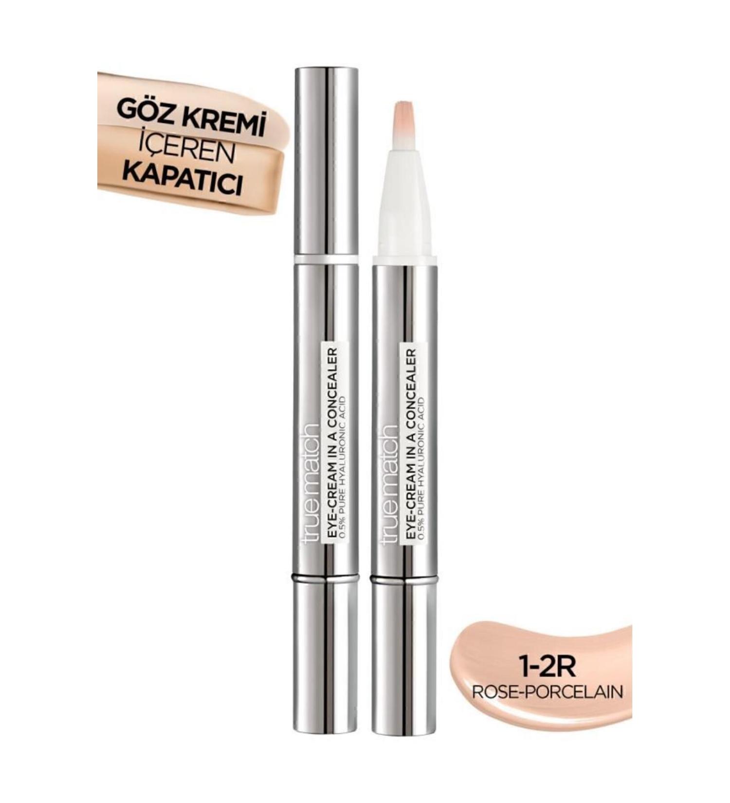 L'Oreal Paris True Match Eye Cream Concealer 2 in 1 1-2R Rose Porcelain - Buy Online on GoSupps.com