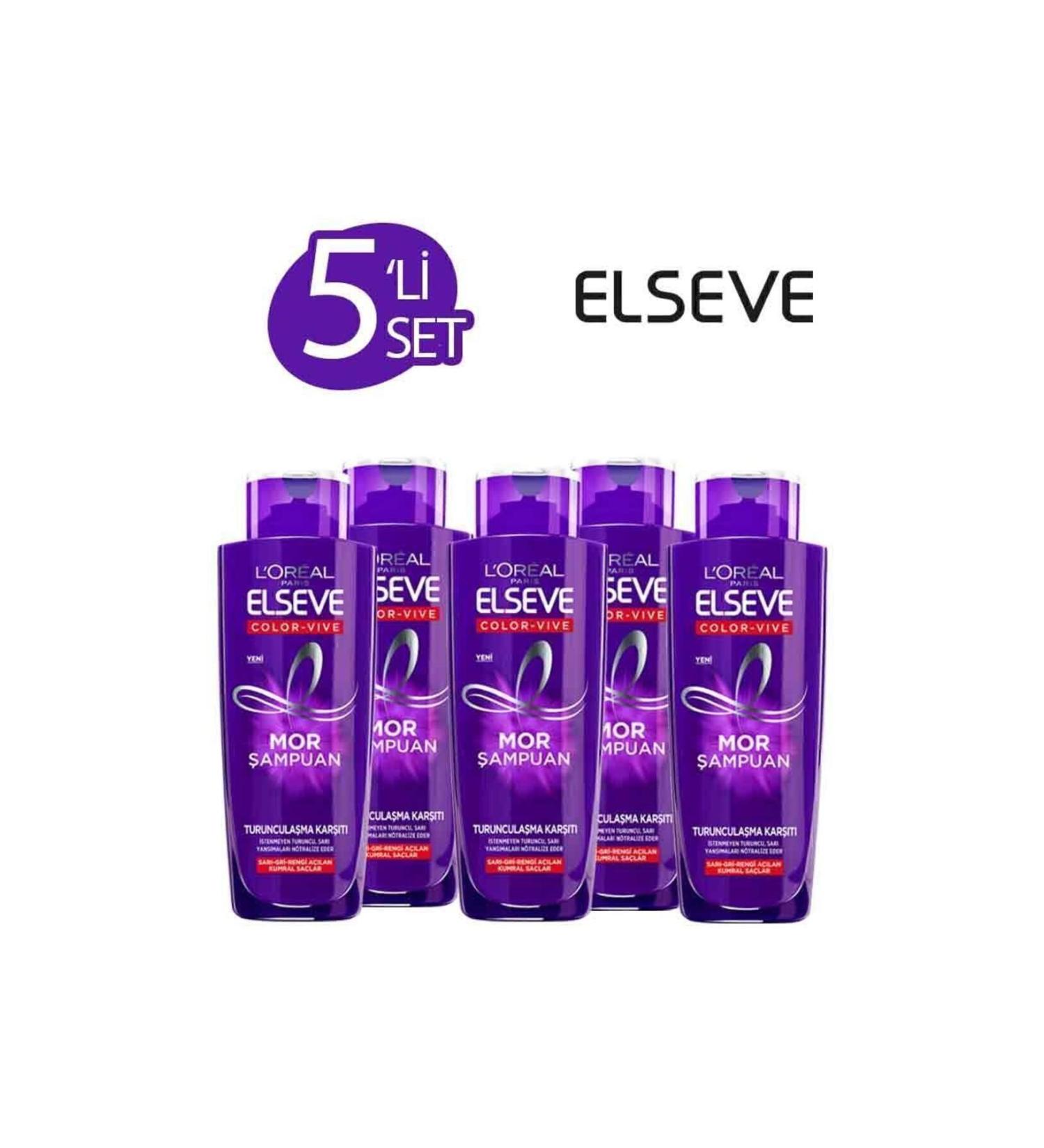 Elseve 5-Piece Anti-Orange Purple Shampoo 200 ml Set - Buy Online on GoSupps.com