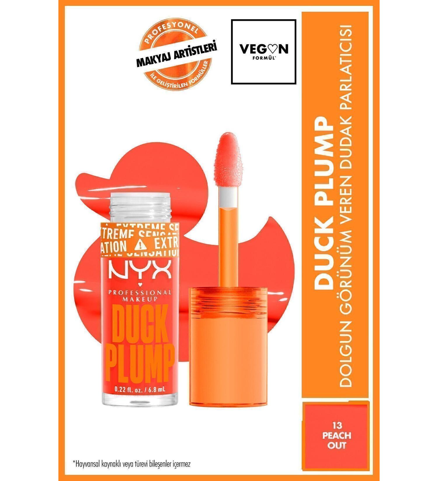 NYX Professional Makeup Duck Plump Lip Gloss - 13 Peach Out - Buy Online on GoSupps.com
