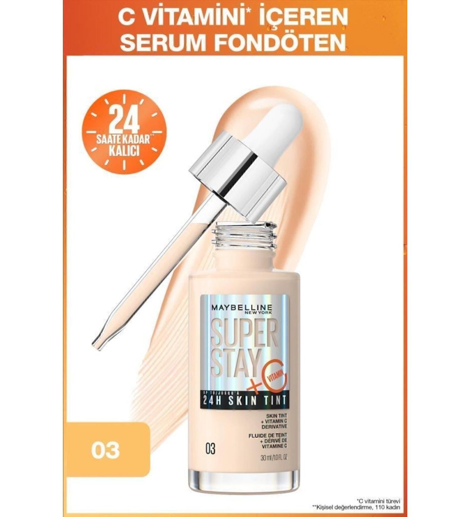 Maybelline New York Super Stay Skin Tint Concealer Vitamin C Foundation - 03 - Buy Online on GoSupps.com