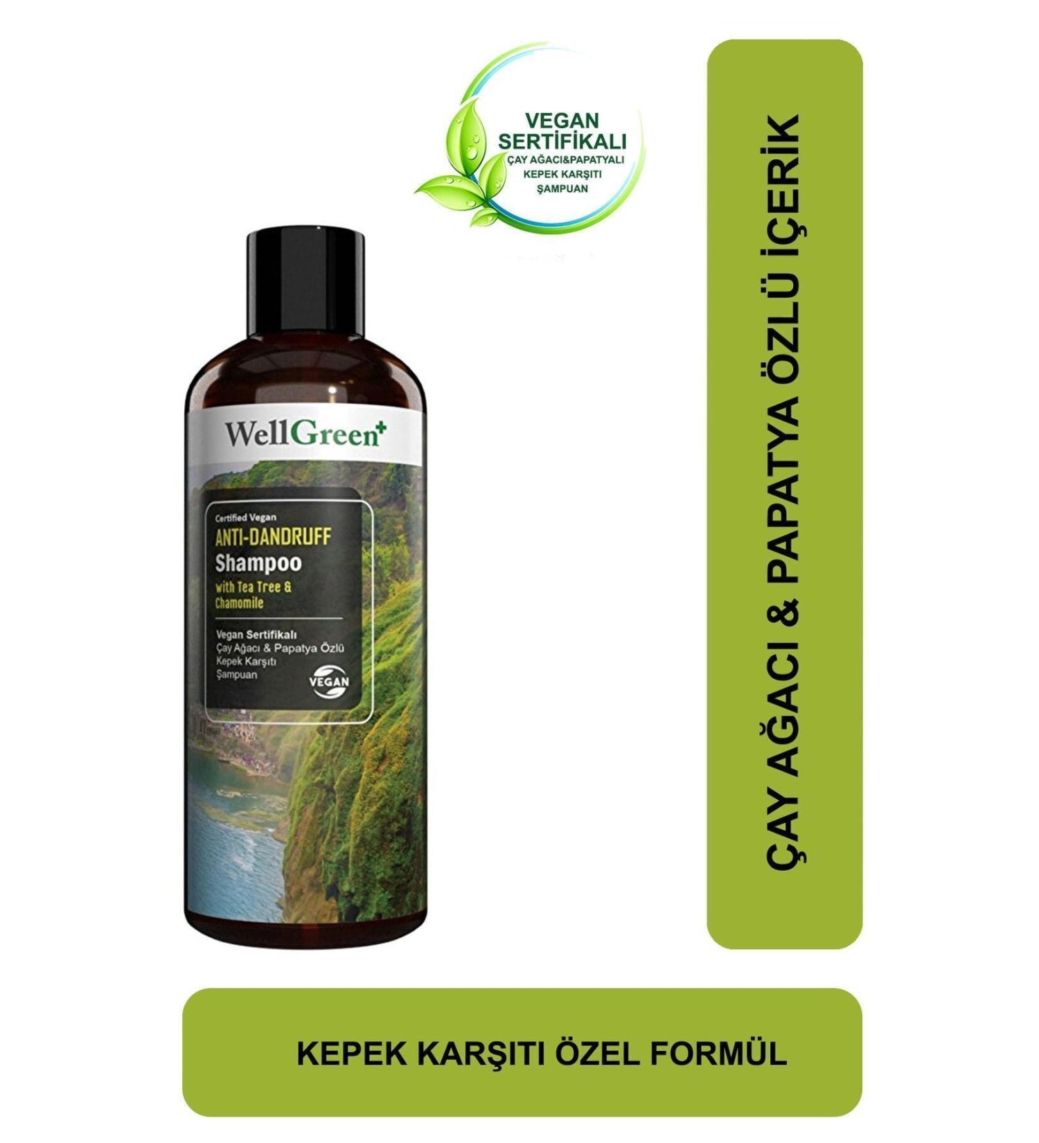 WellGreen Vegan Tea Tree & Chamomile Anti-Dandruff Shampoo - 400ml