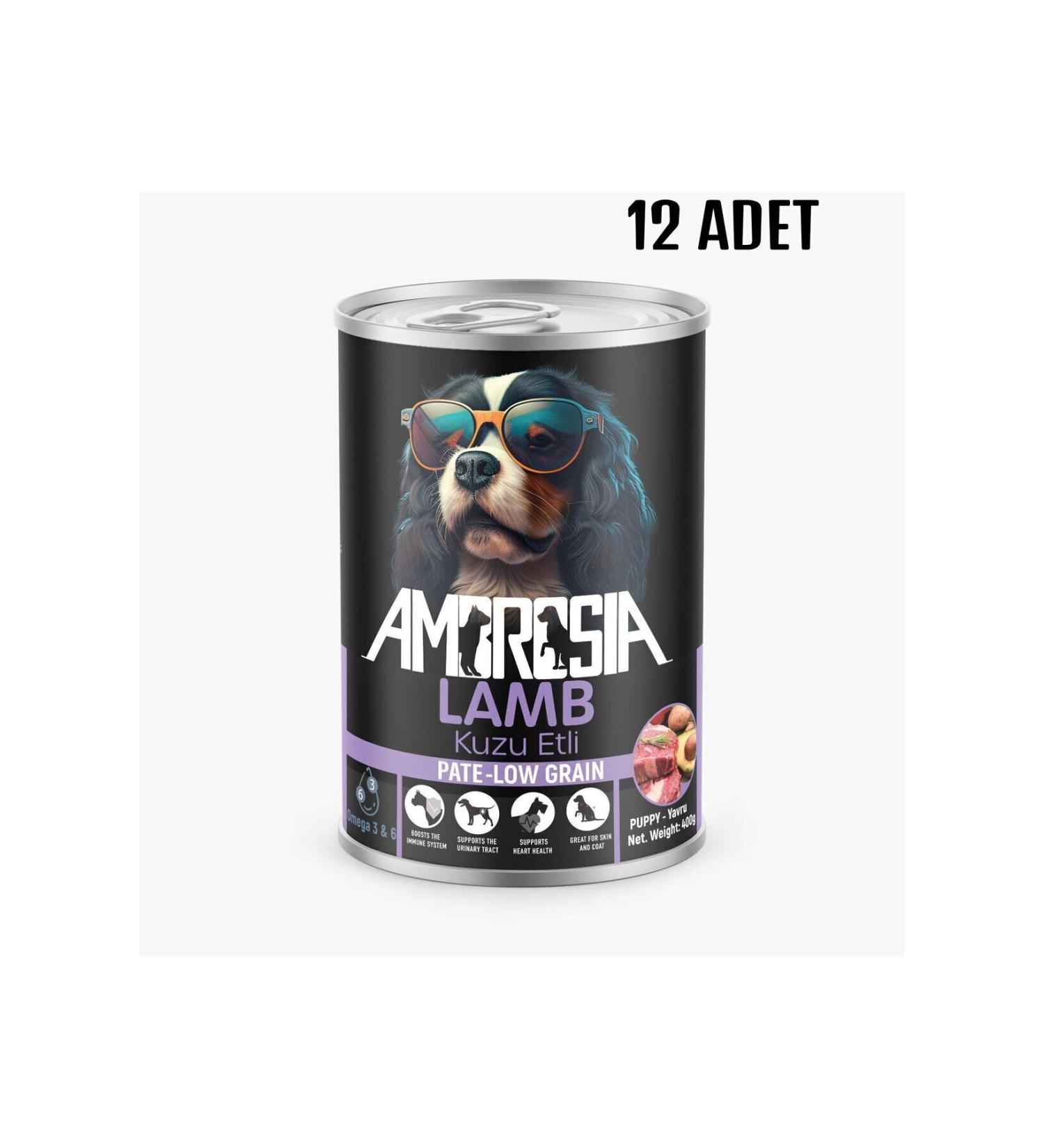 Ambrosia Lamb Meat Ambrossia Pate (PURE) Puppy Food 400 gr 12 Pieces