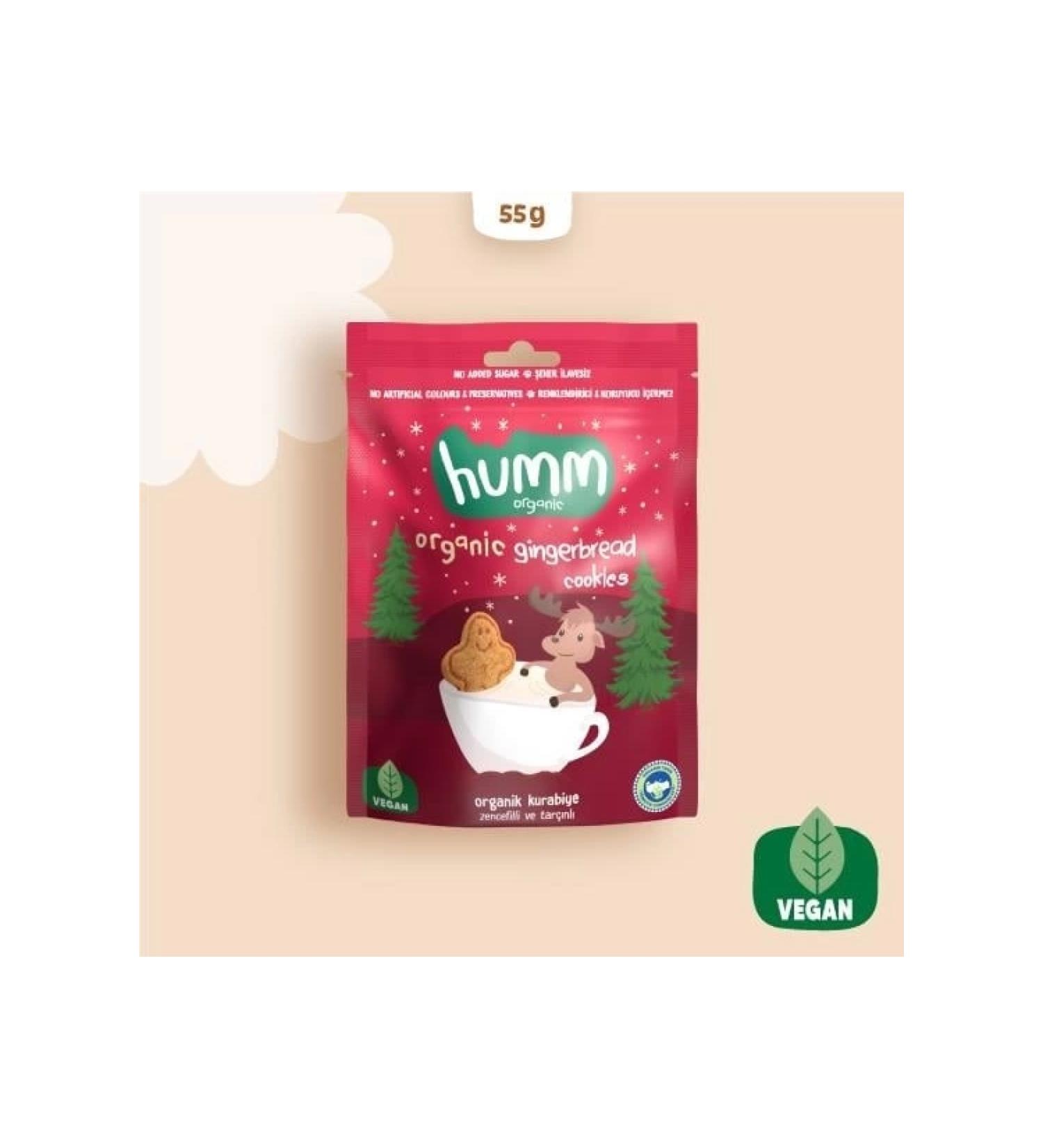 Humm Organic Ginger and Cinnamon Vegan Cookies 55 gr