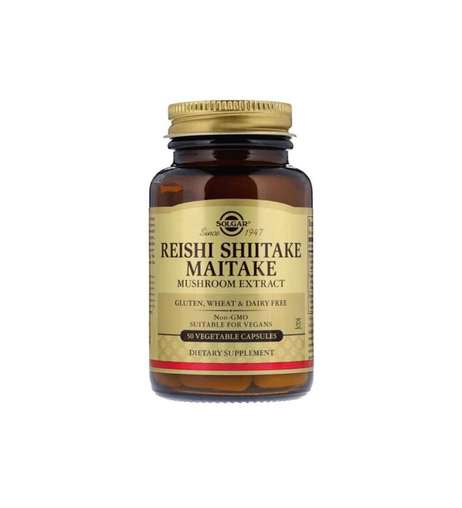 Solgar Reishi Shiitake Maitake Mushroom Extract 50 Capsules