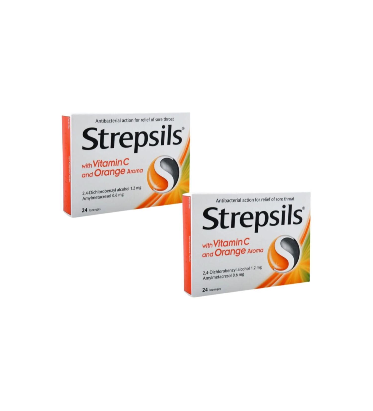 Strepsils Strepsils Vitamin C Orange 24 Pastilles | Orange Flavored (2 PIECES)
