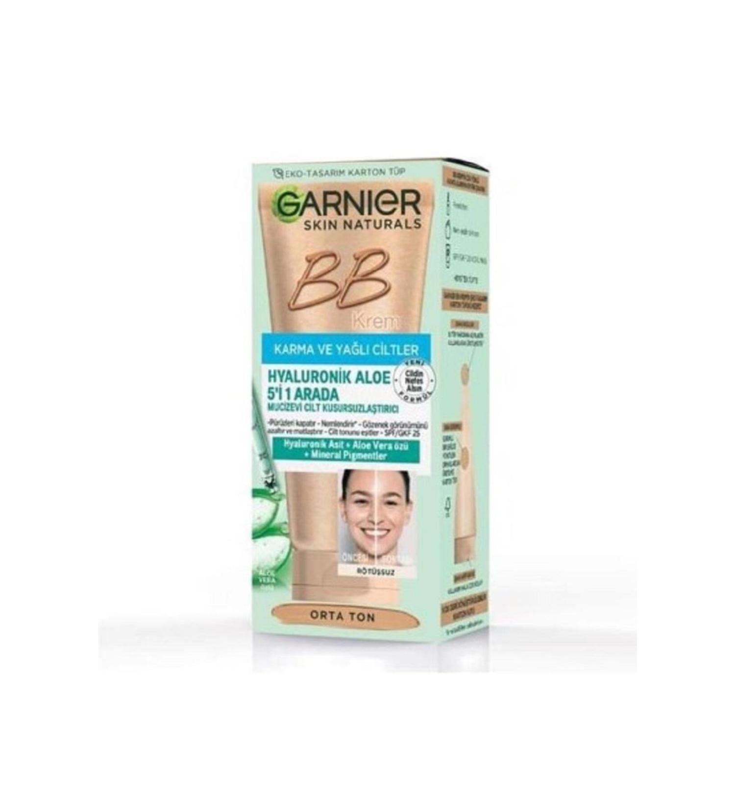 Garnier Hyaluronic Aloe Oil Free Bb Cream 50 ml - Medium Tone