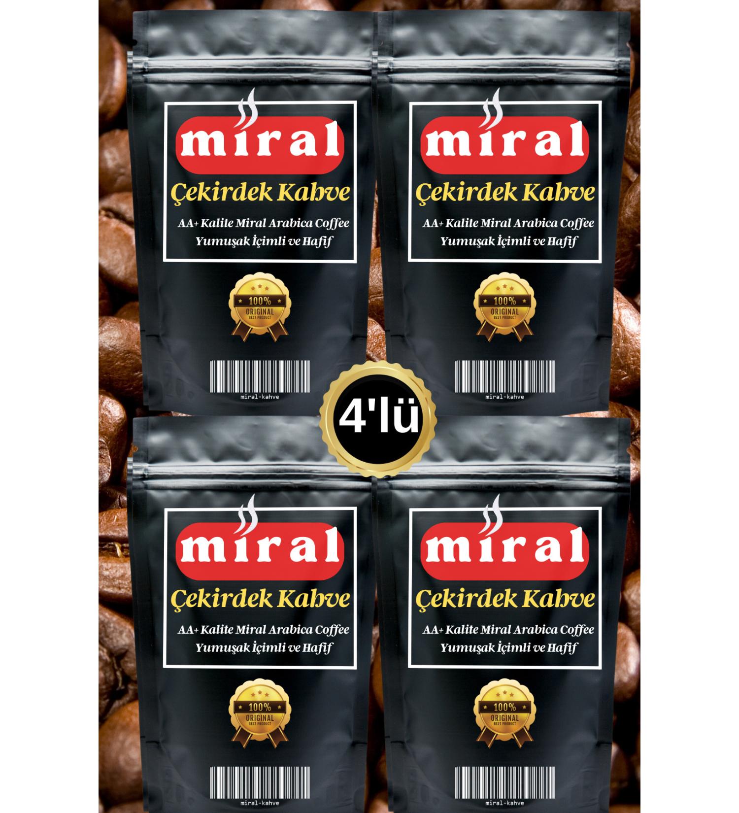 miral Rich Flavored Kenya Medium Roasted Coffee Beans AA+ Quality 960 gr.