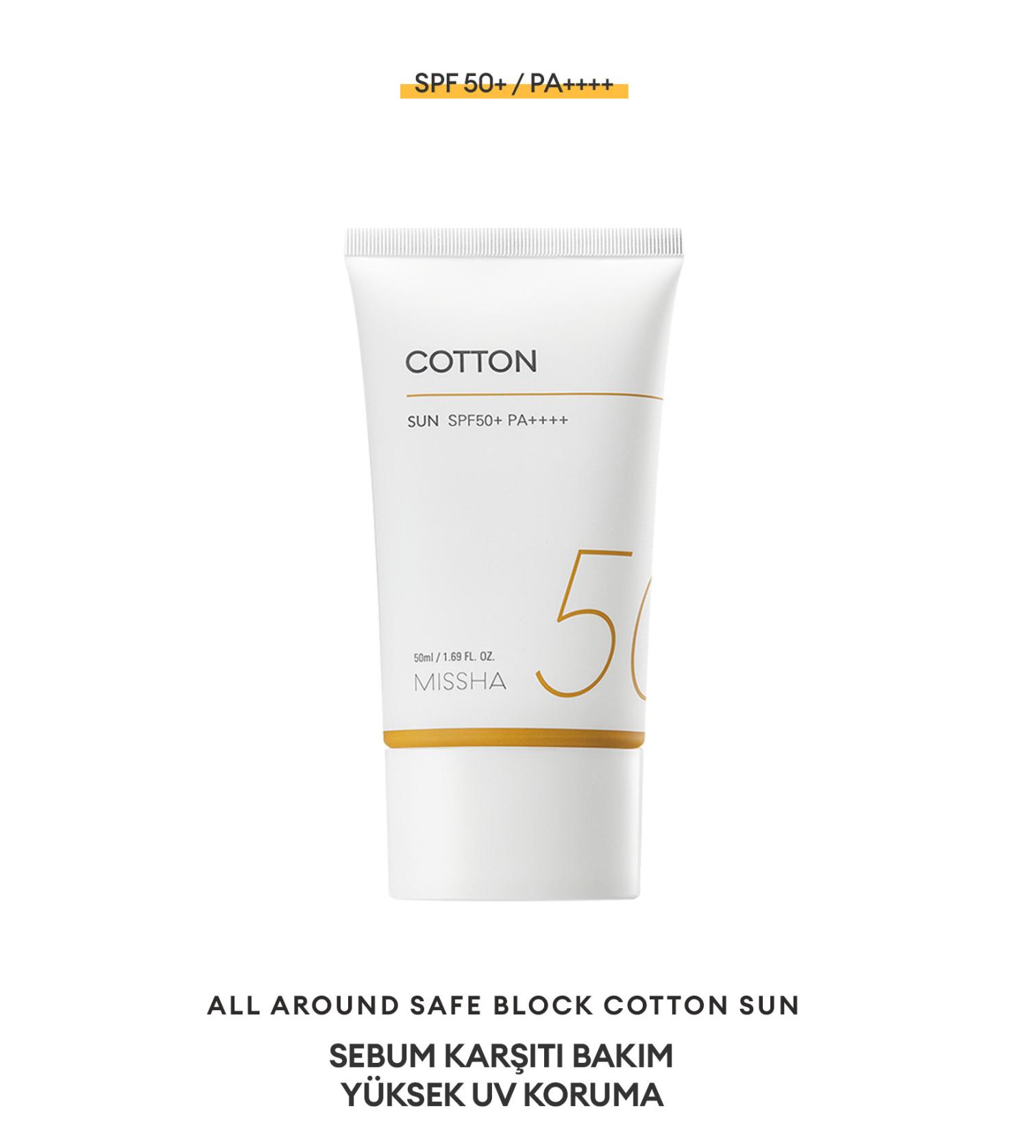 Missha All Around Safe Block Cotton Sun Cream Matte Finish for Oily Skin - Buy Online on GoSupps.com