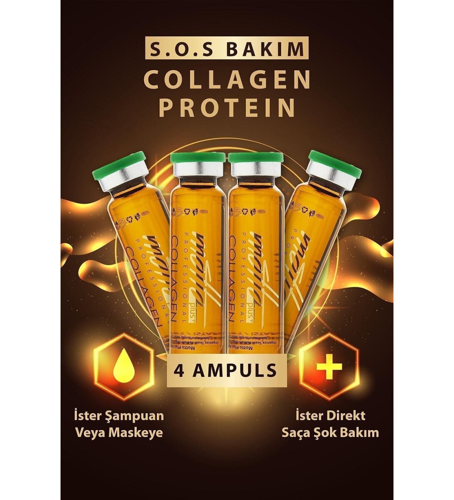 Motto Plus Professional Multivitamin Collagen - Protein Emergency Rescue Hair Care Cure 4x10ml 4 Ampoules - Buy Online on GoSupps.com