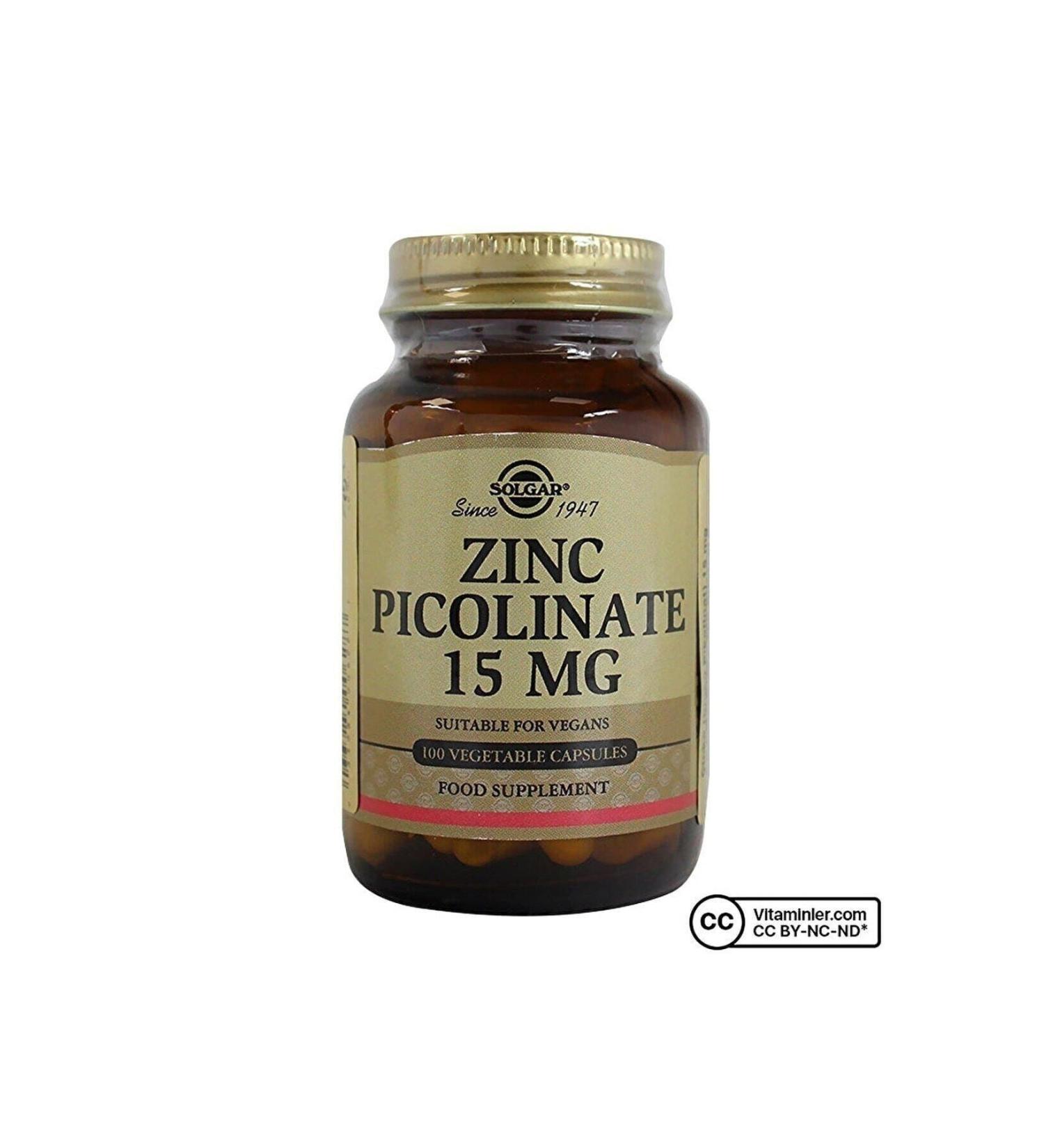 Solgar Zinc Picolinate 15 Mg 100 Capsules