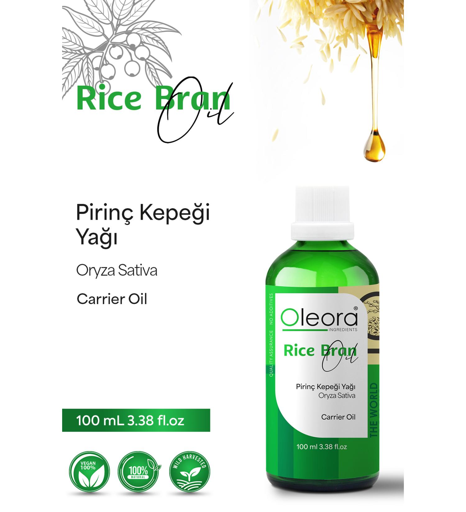 Oleora Rice Bran Oil Pure Fixed Oil (RICE BRAN OIL) Carrier Oil Pure 100 ml