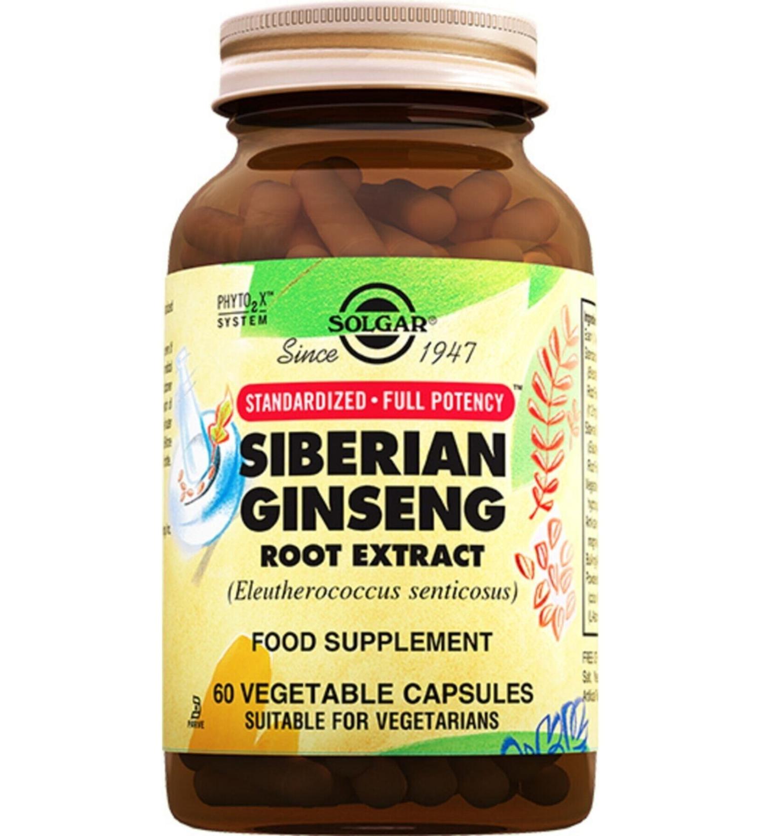 Solgar Siberian Ginseng Root Extract 60 Capsules (Siberian Ginseg)
