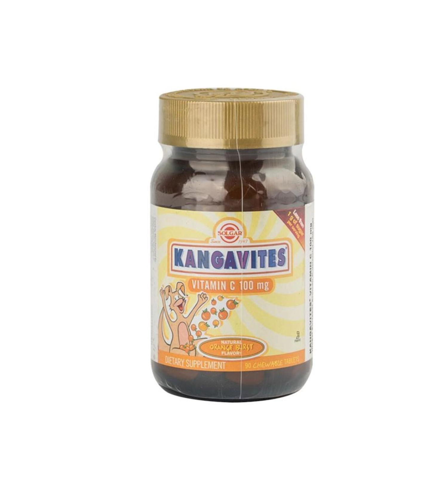 Solgar Kangavites Vitamin C 100 Mg 90 Chewable Tablets