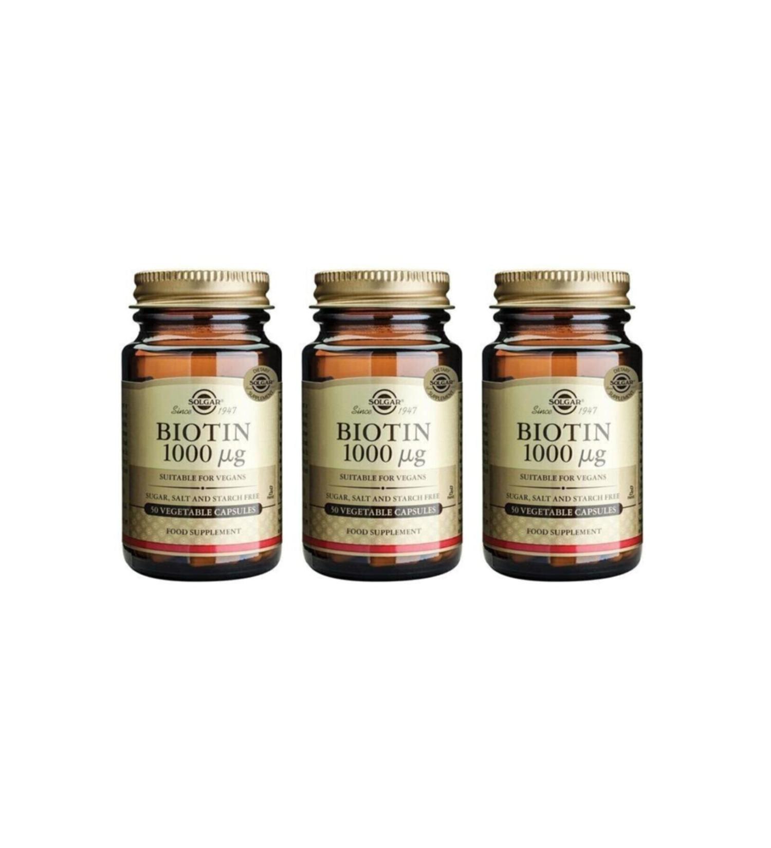 Solgar Biotin 1000 Mcg 50 Capsules 3 Pieces