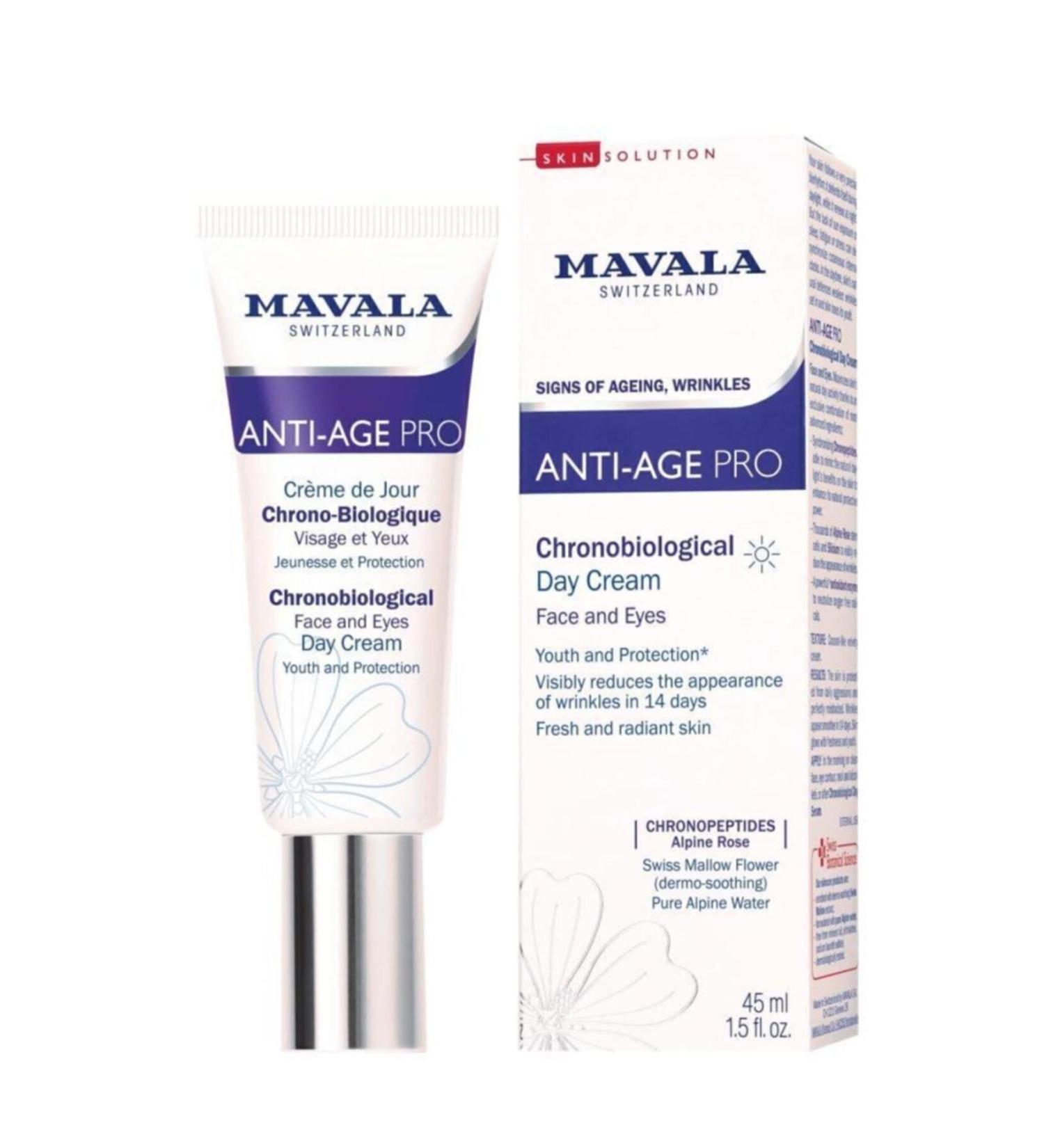 Mavala Anti-age Pro Chronobiological Day Cream Face And Eyes 45 ml