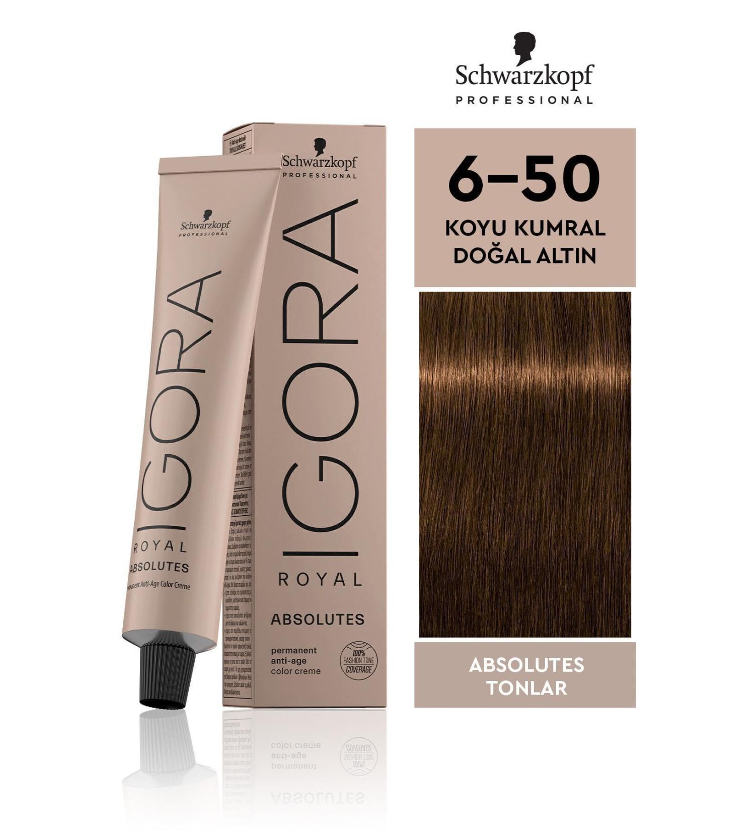Igora Royal Absolutes Shades 6-50 Dark Blonde - Natural Gold 60ml - Buy Online on GoSupps.com