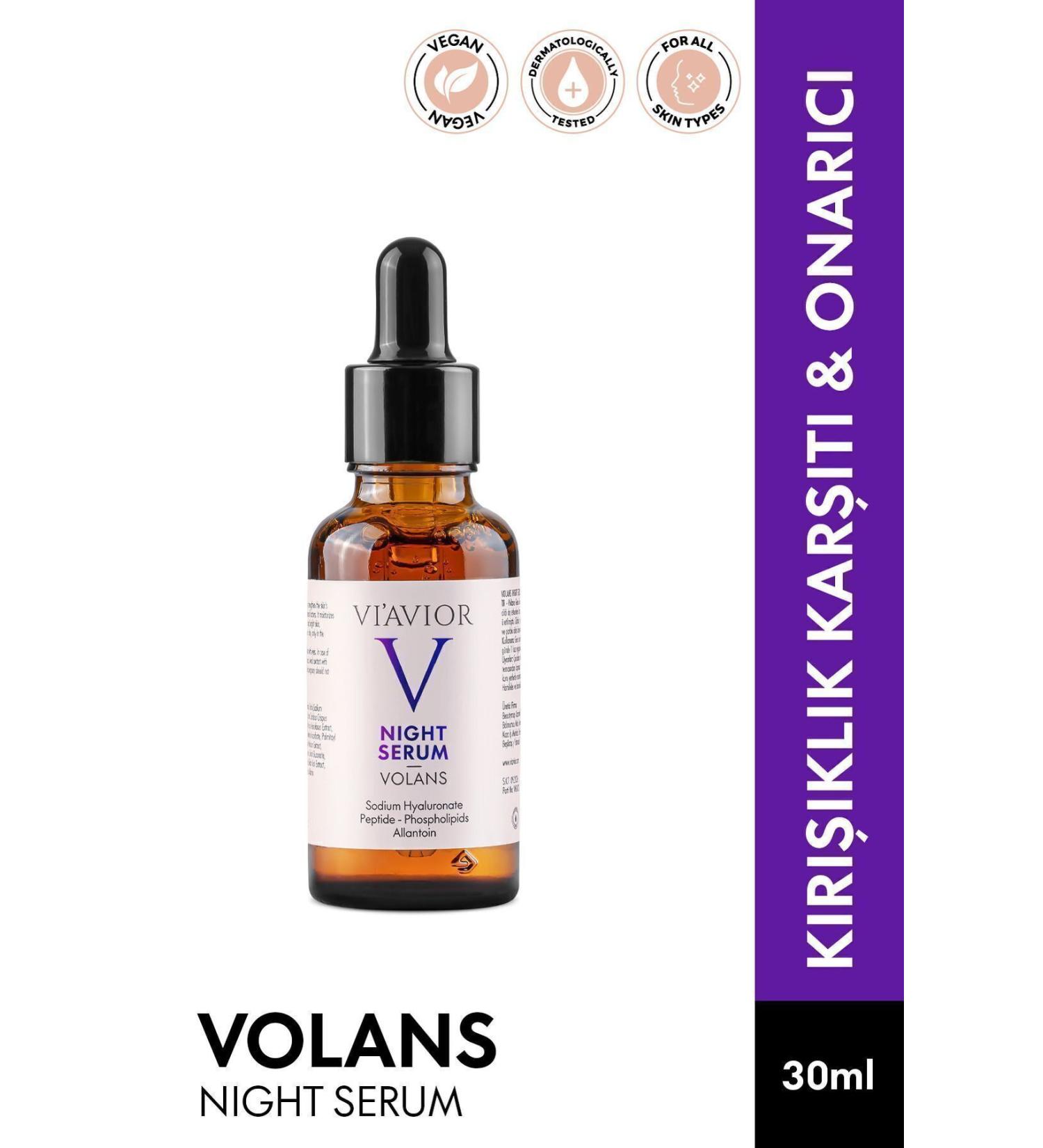 V AVIOR Volans Night Skin Serum Vegan Anti-Wrinkle Repair Nourishing 30ml (1% RETINOL - PEPTIDES) - Buy Online on GoSupps.com
