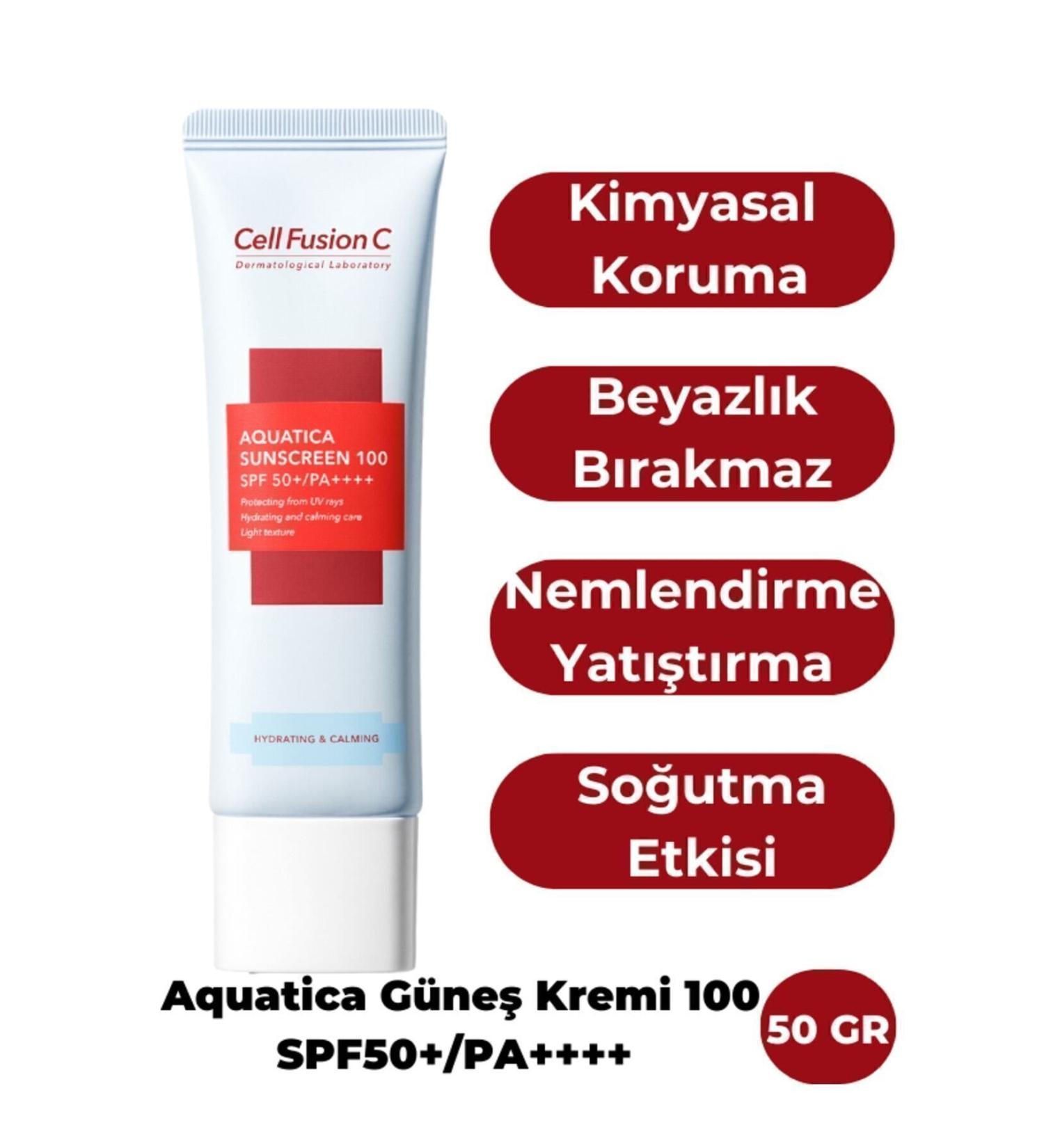 Cell Fusion C Aquatica Moisturizing High Protection Sun Cream for All Skin Types 100 Spf50 /pa 50 gr - Buy Online on GoSupps.com
