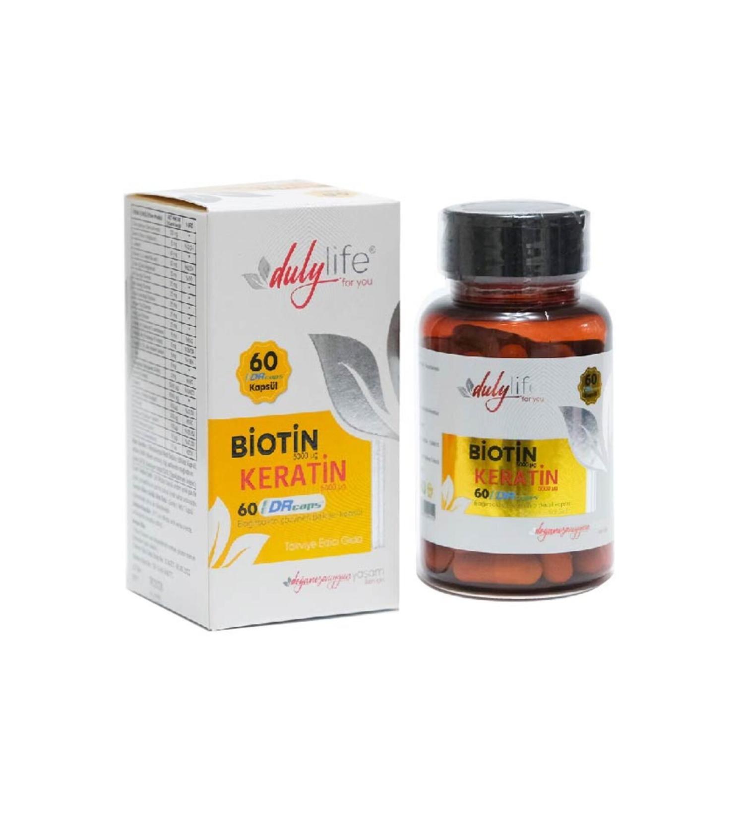 Dulylife Biotin + Keratin 60 Drcaps Capsules