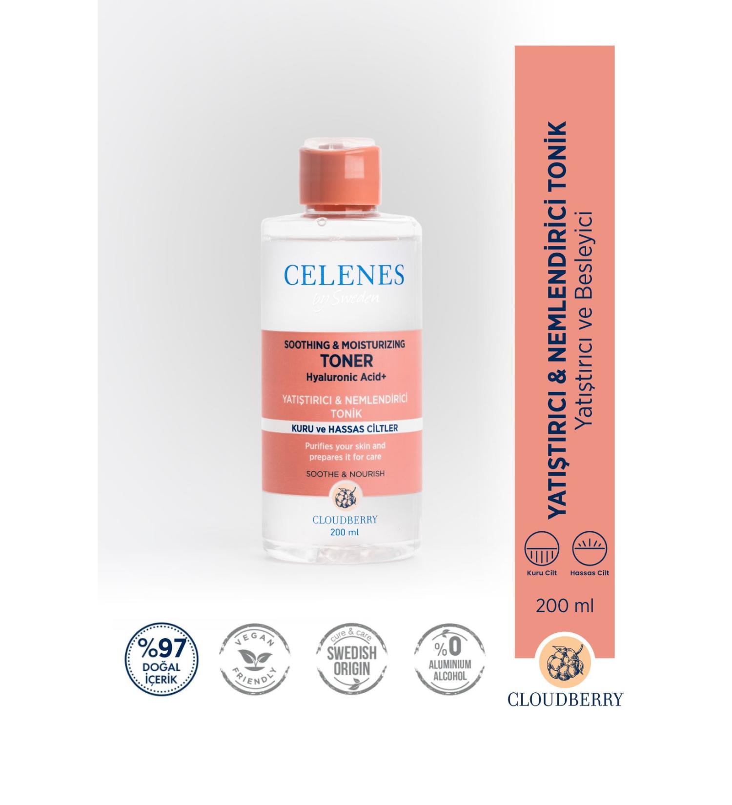 Celenes by Sweden Cloudberry Moisturizing & Soothing Toner 200 ml - Buy Online on GoSupps.com