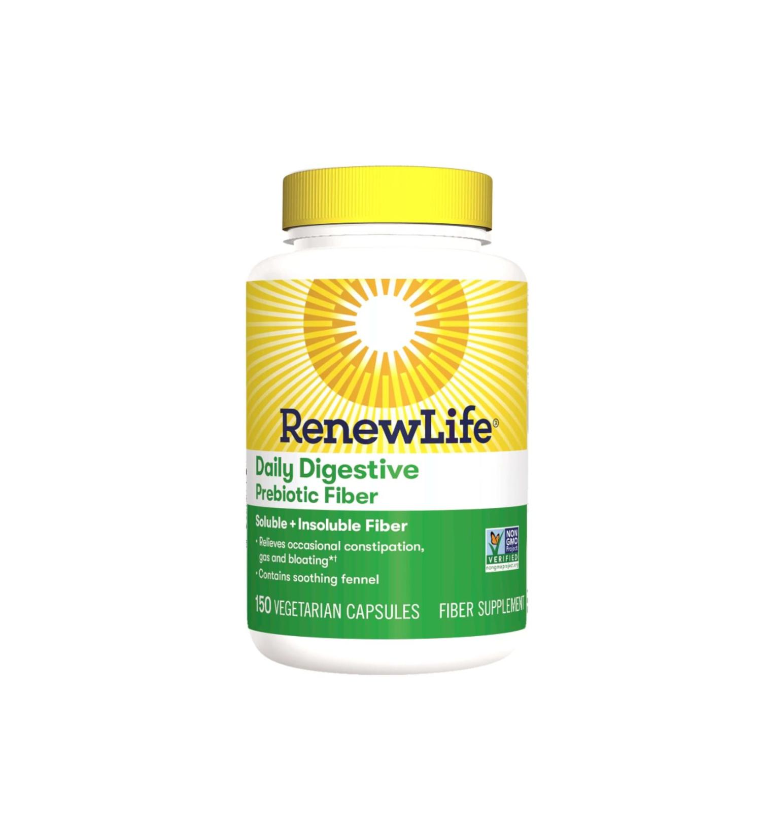Renew Life Daily Digestive Prebiotic Fiber 150 Veg. Capsules usa vers834