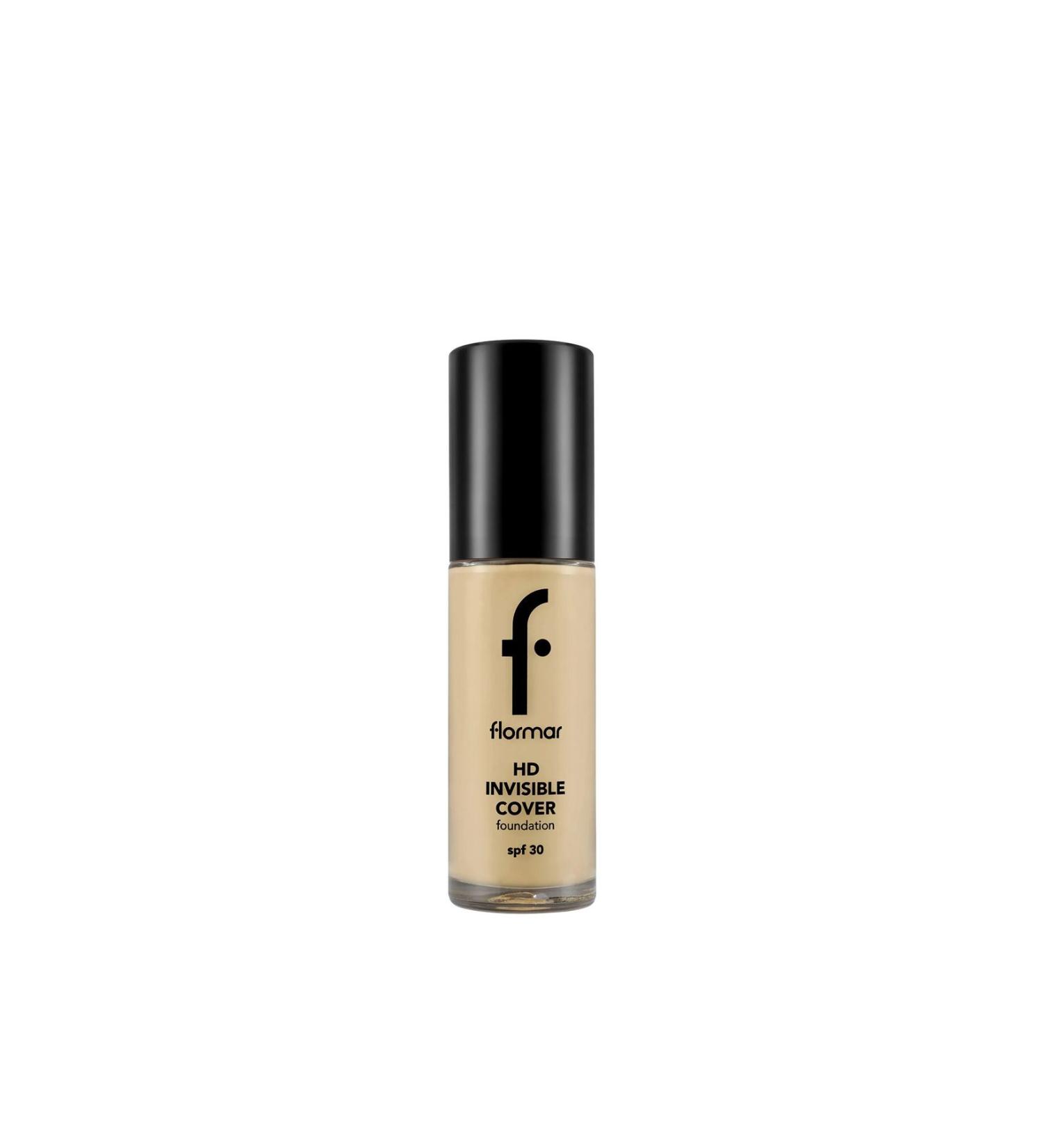 Flormar Invisible Cover HD Light Texture & Semi-Glossy Finish Spf30 Foundation 30 g | 60 Ivory Np