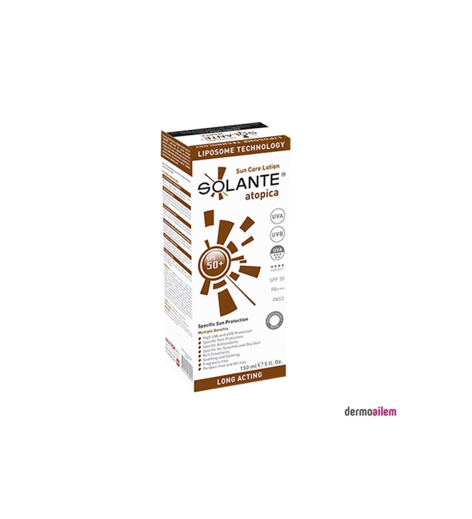 Solante Atopica Sunscreen Lotion Spf 50 Factor 150 ml Atopic Skin