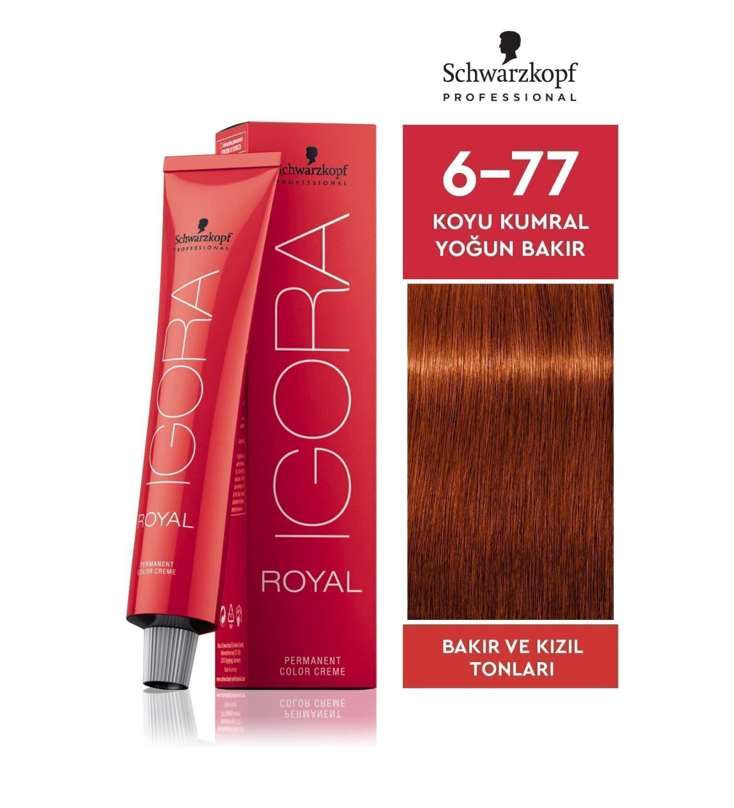 Igora Royal 6-77 Dark Blonde Intense Copper Hair Dye 60ml - Buy Online on GoSupps.com