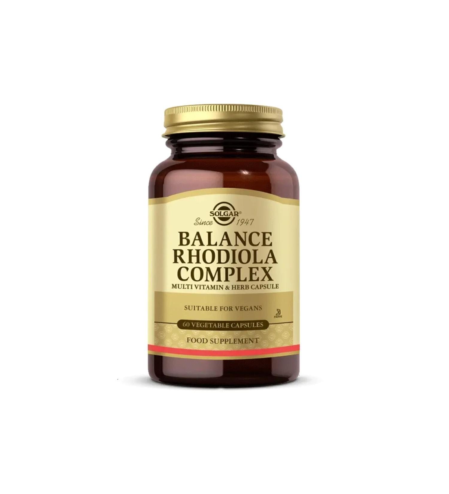 Solgar Balance Rhodiola Complex 60 Capsules - Alliavital.com