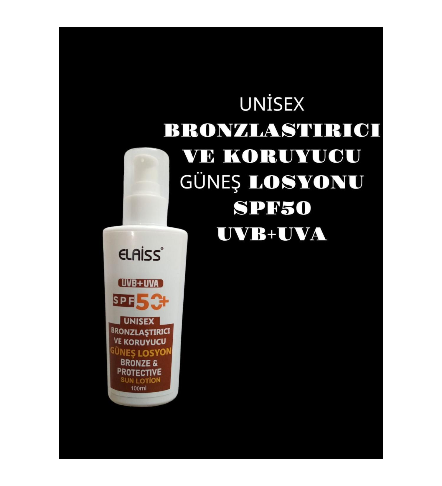 Elaiss UNISEX BRONZING AND PROTECTIVE SUN LOTION SPF50 UVB+UVA
