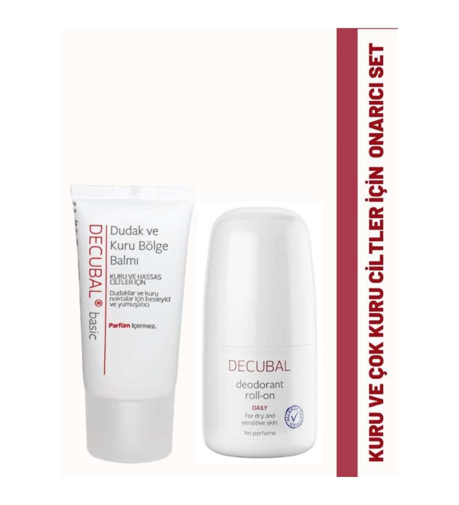 Decubal Lip Balm for Dry and Very Dry Skin 30 ml and Daily Roll-on 50 ml - Buy Online on GoSupps.com