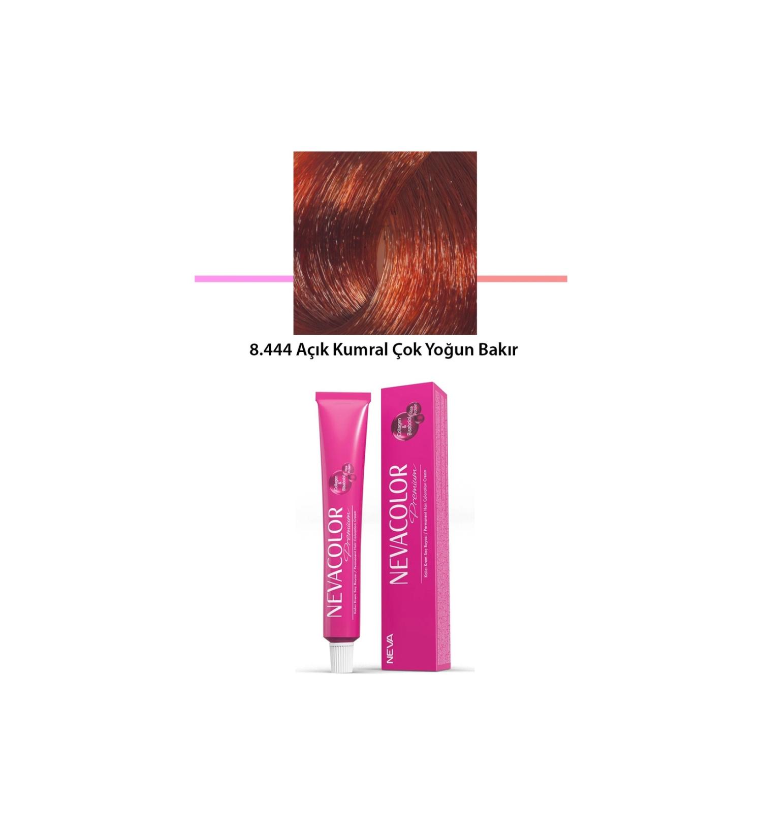 ENSAR CLOTHING Premium 8.444 Light Blonde Very Intense Copper - Permanent Cream Hair Dye 50 g Tube