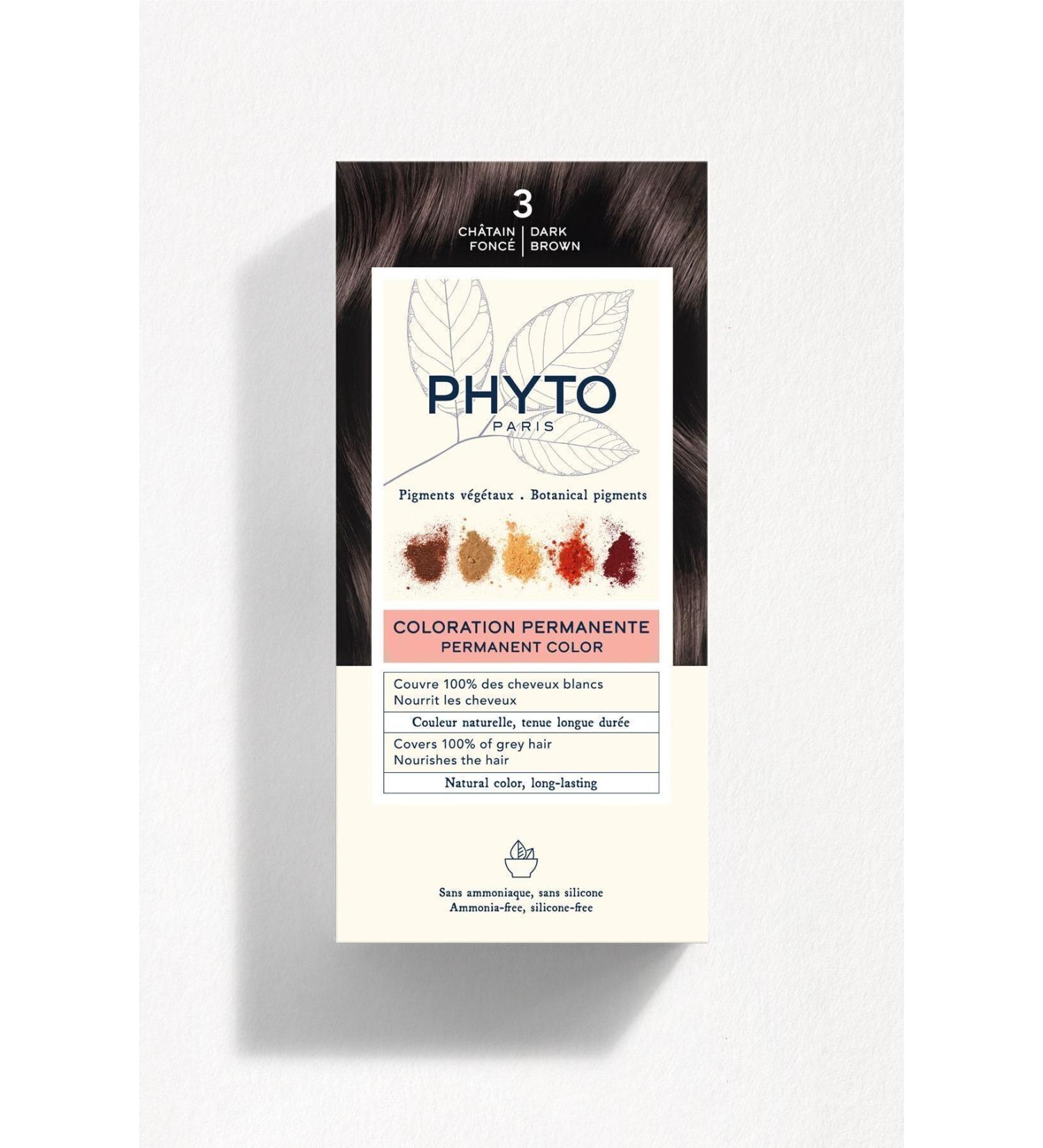 Phyto Phytocolor 3 Dark Chestnut Ammonia-Free Permanent Herbal Hair Dye - Buy Online on GoSupps.com