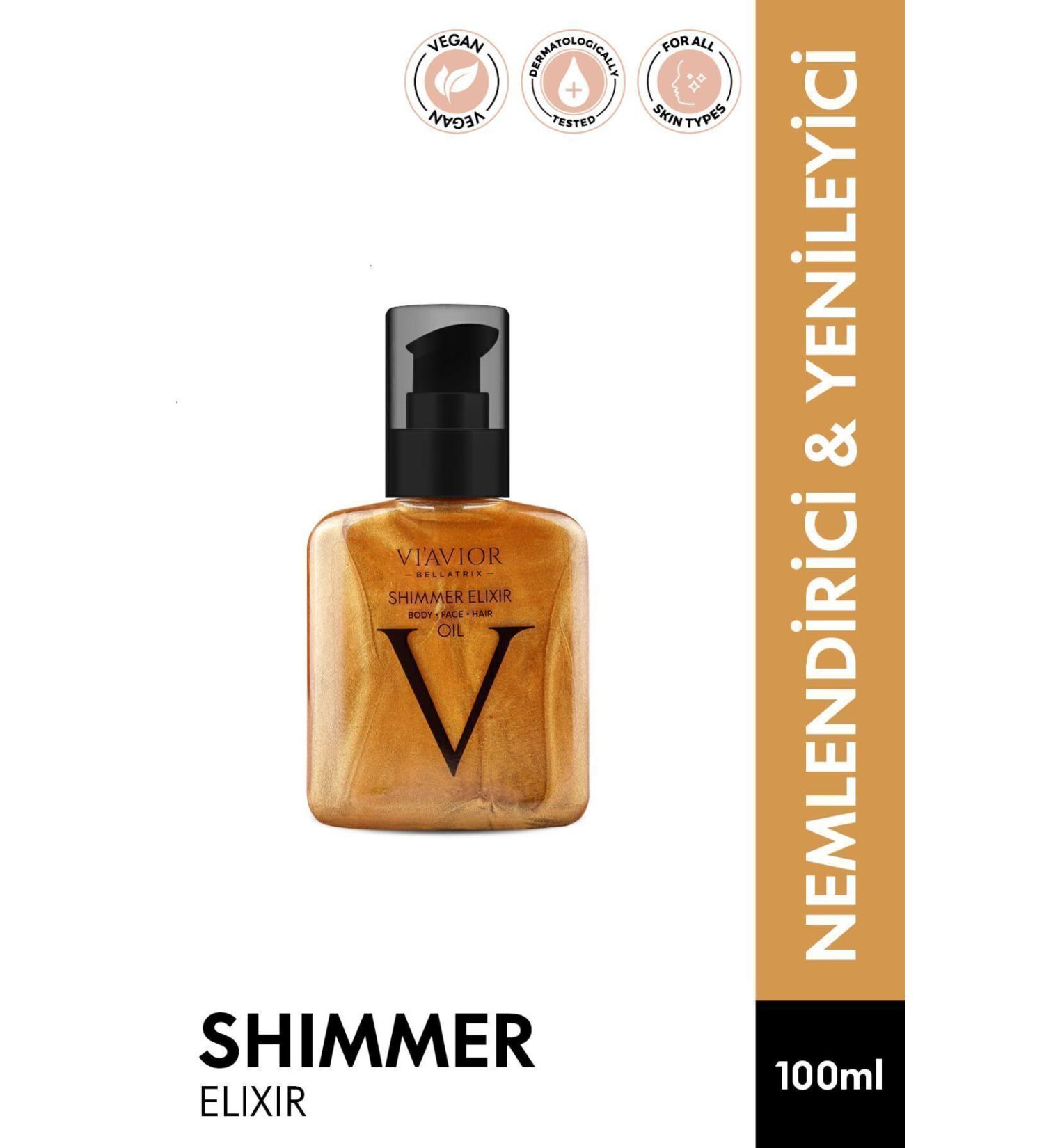 V AV OR Shimmer Elixir Face Body Hair Care Oil Vegan Renewing Repairing Moisturizer 100ml - Buy Online on GoSupps.com