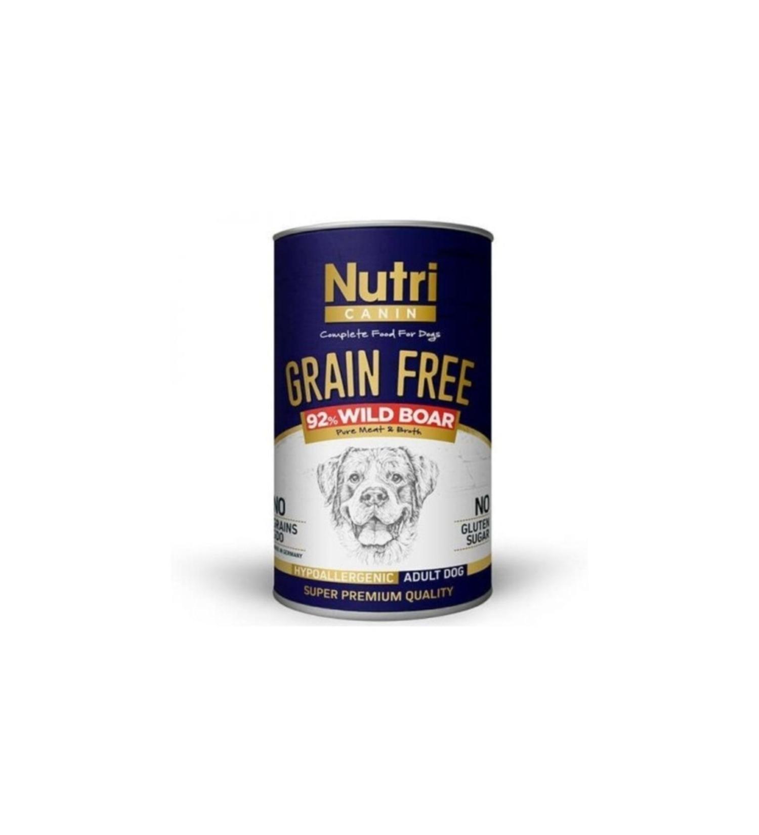 Nutri Canin Hypo-allergenic Wild Boar Grain-Free Sugar-Free Adult Dog Canned Food 400gr
