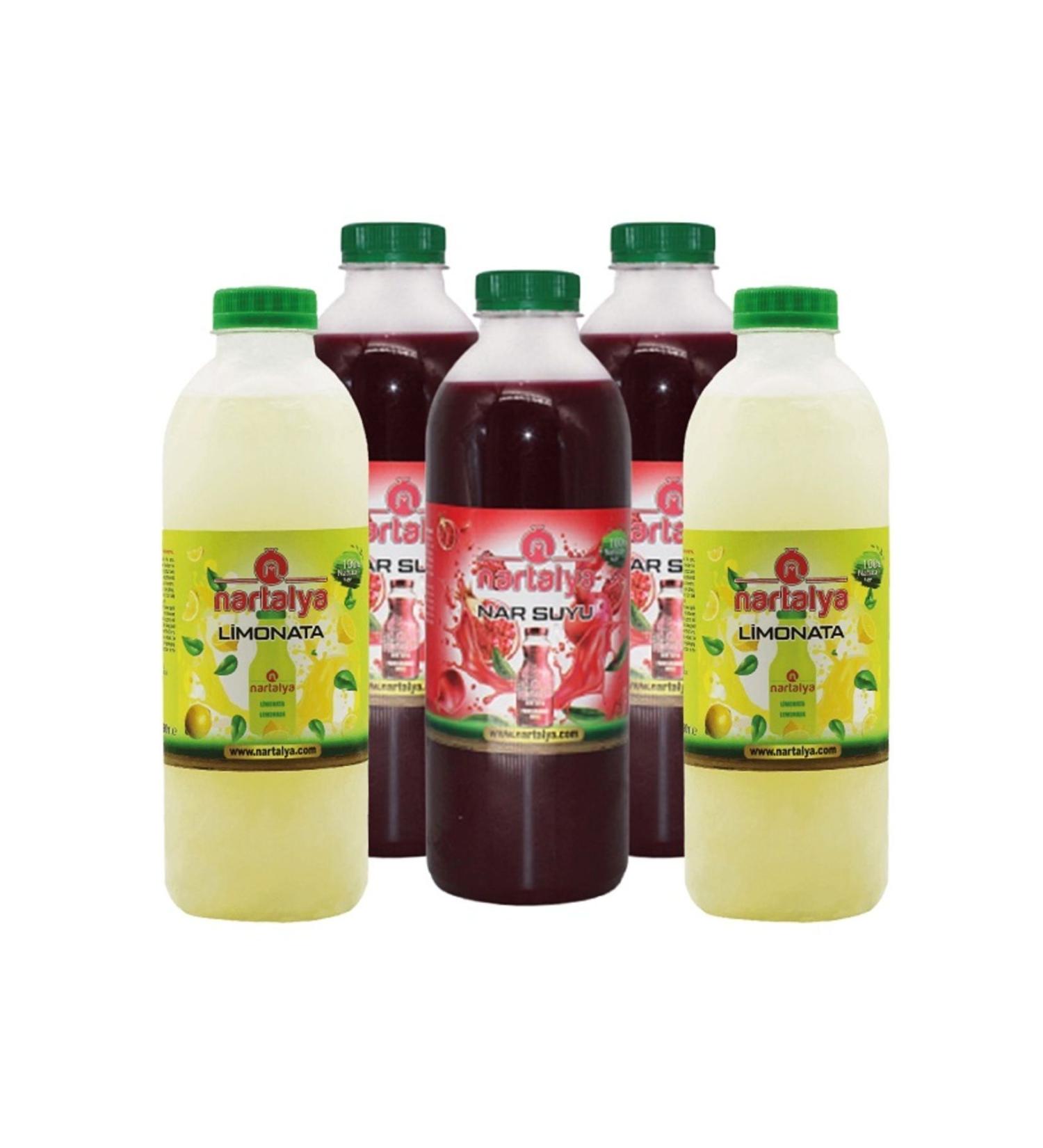 Nartalya Squeezed Pomegranate Juice 3 Pieces 950 ml And Lemonade 2 Pieces 900 ml - Buy Online on GoSupps.com