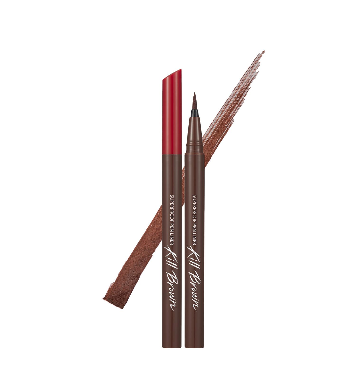 CLIO Sponge-Tipped Waterproof Pencil Eyeliner Clio Superproof Pen Liner Kill Brown (04 Maroon Brown) - Buy Online on GoSupps.com