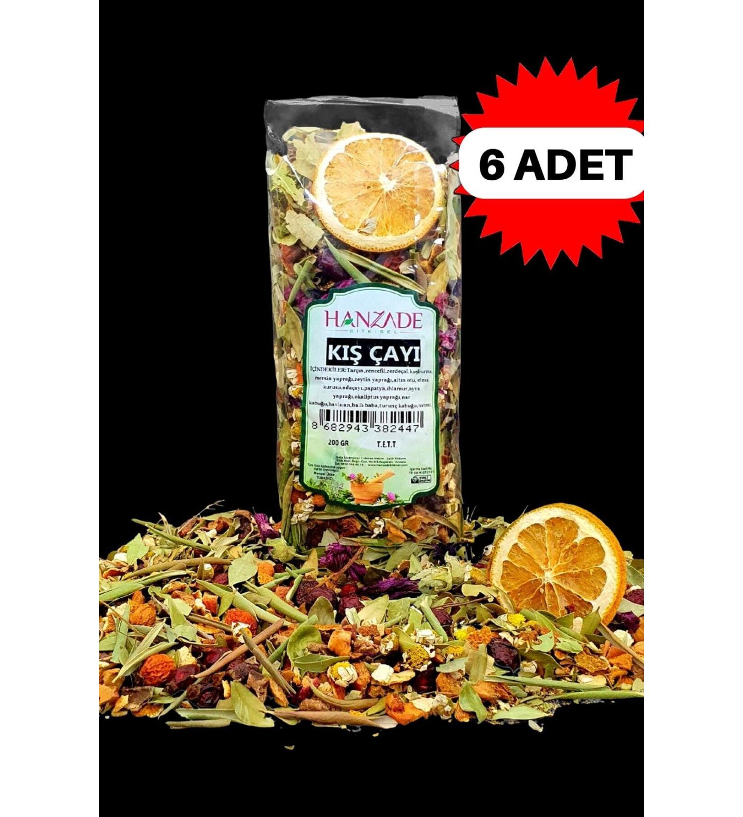 Hanzade Herbal Winter Tea 200 Gr X 6 Pieces Rich Content - Buy Online on GoSupps.com