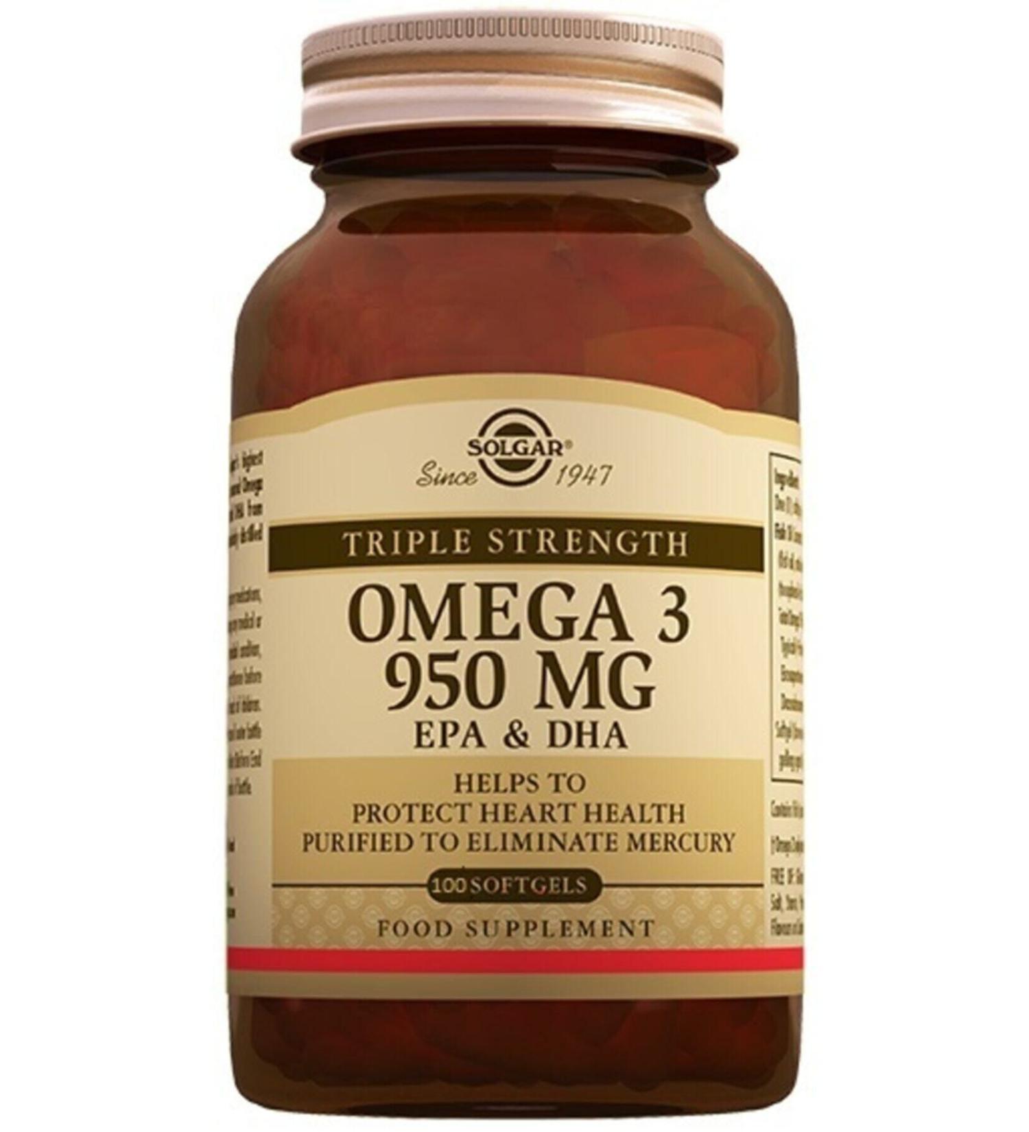 Solgar Omega 3 950 Mg Epa&dha 100 Softgel - Skt:09/2025 - Buy Online on GoSupps.com