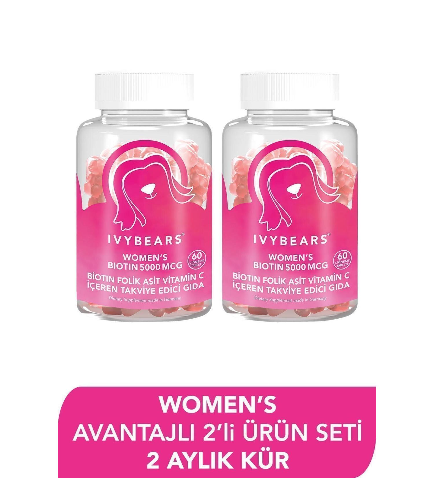 IvyBears Women's Hair Vitamin Biotin 5000 Mcg 120 Tablets - Buy Online on GoSupps.com