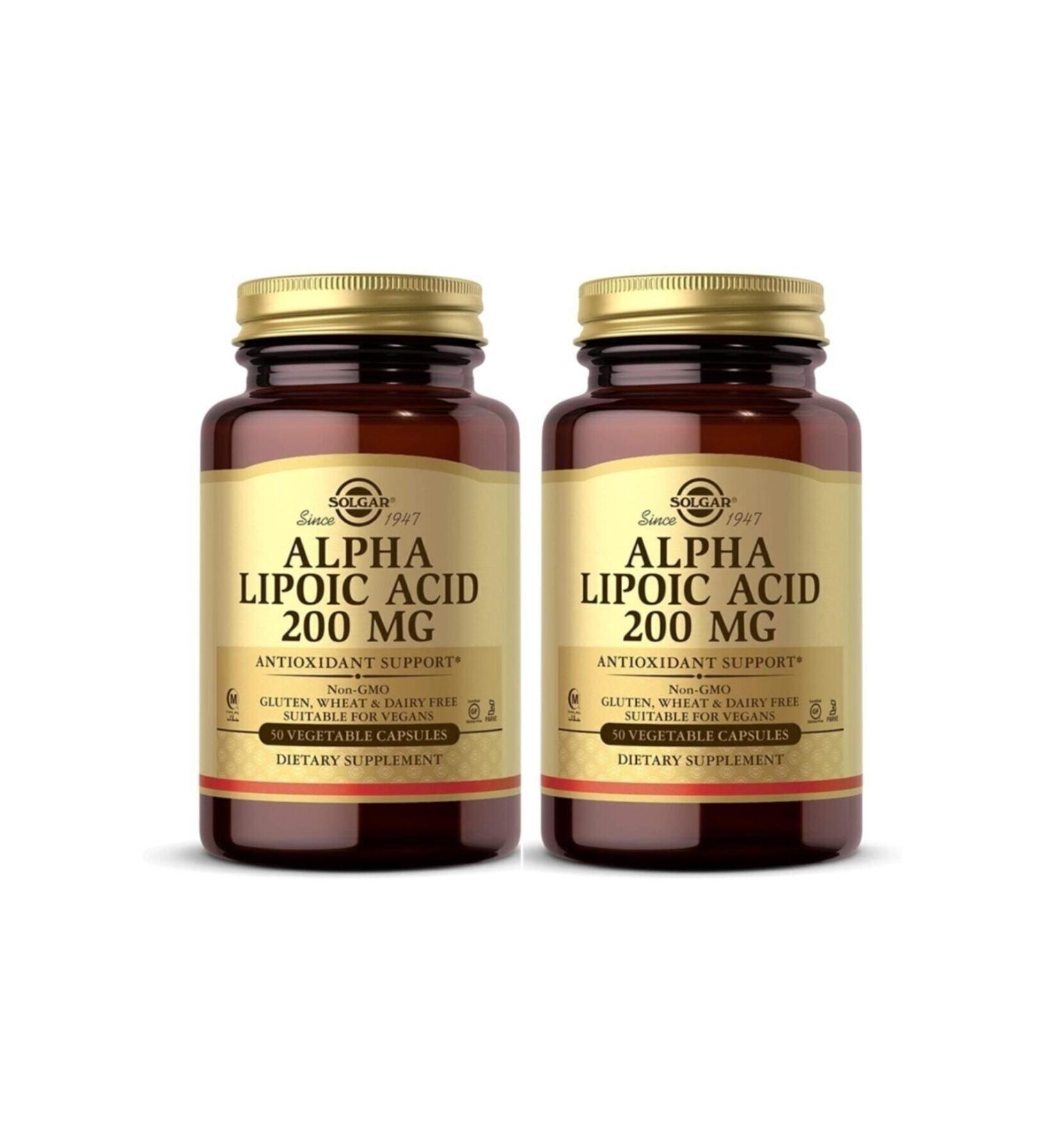 Solgar Alpha Lipoic Acid 200 mg 50 Capsules 2 Pieces - Buy Online on GoSupps.com