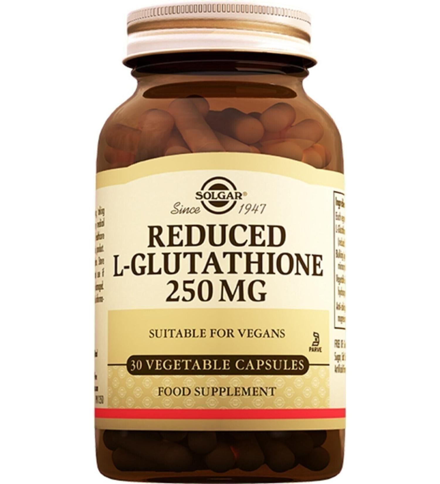 Solgar Reduced L Glutathione 250 mg 30 Capsules (reduket Glutathione) Skt:04-2024 - Buy Online on GoSupps.com