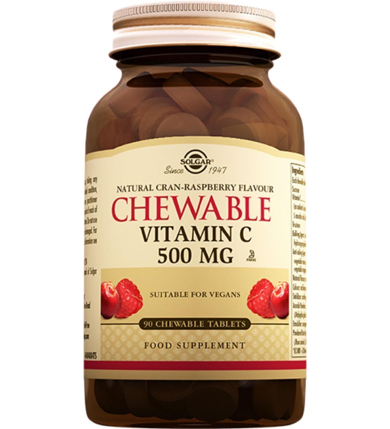 Solgar Chewable Vitamin C 500 Mg 90 Tablets (CHEVABLE)