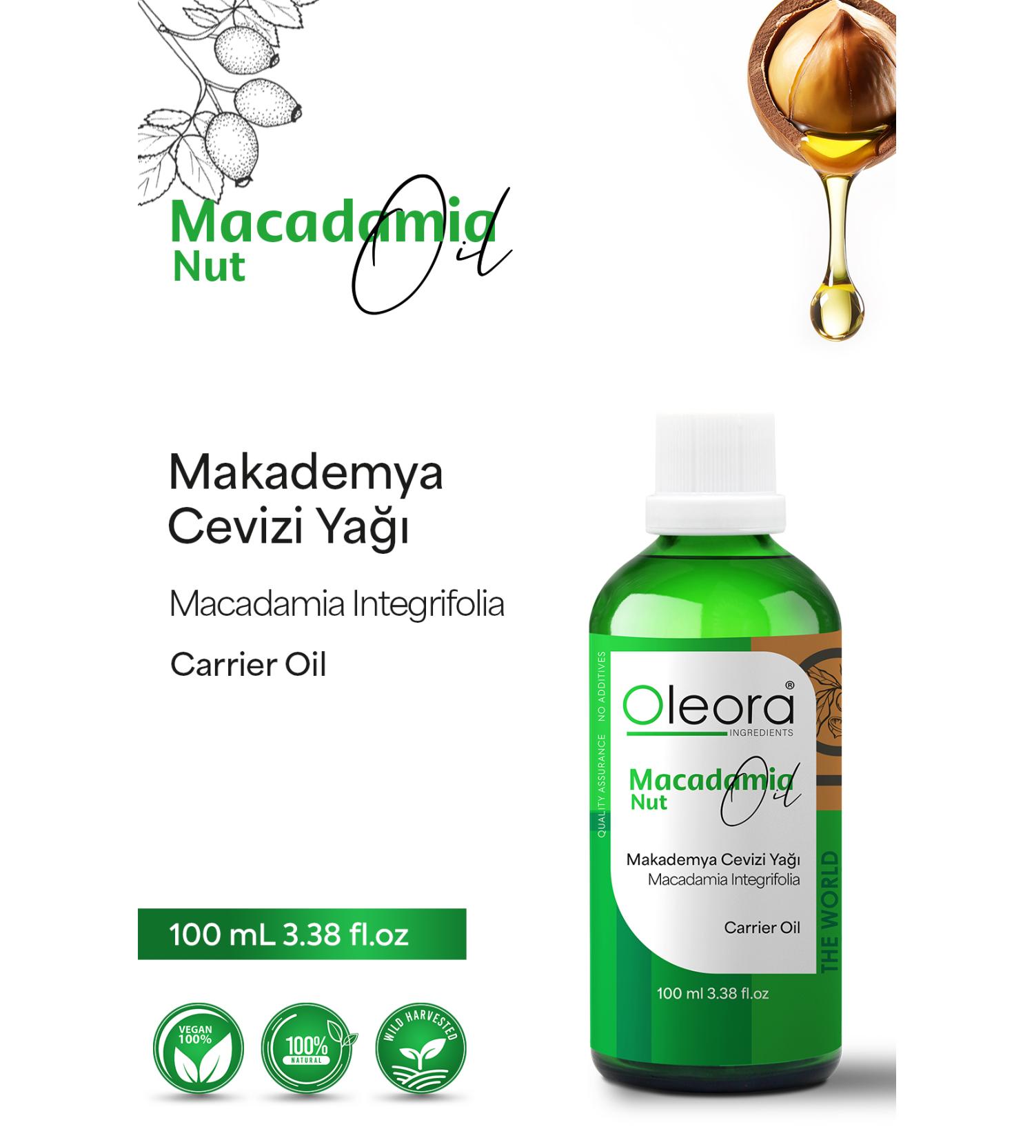Oleora Macadamia Nut Oil Pure Fixed Oil (MACADAM A NUT O L) carrier Oil Pure 100 ml - Buy Online on GoSupps.com