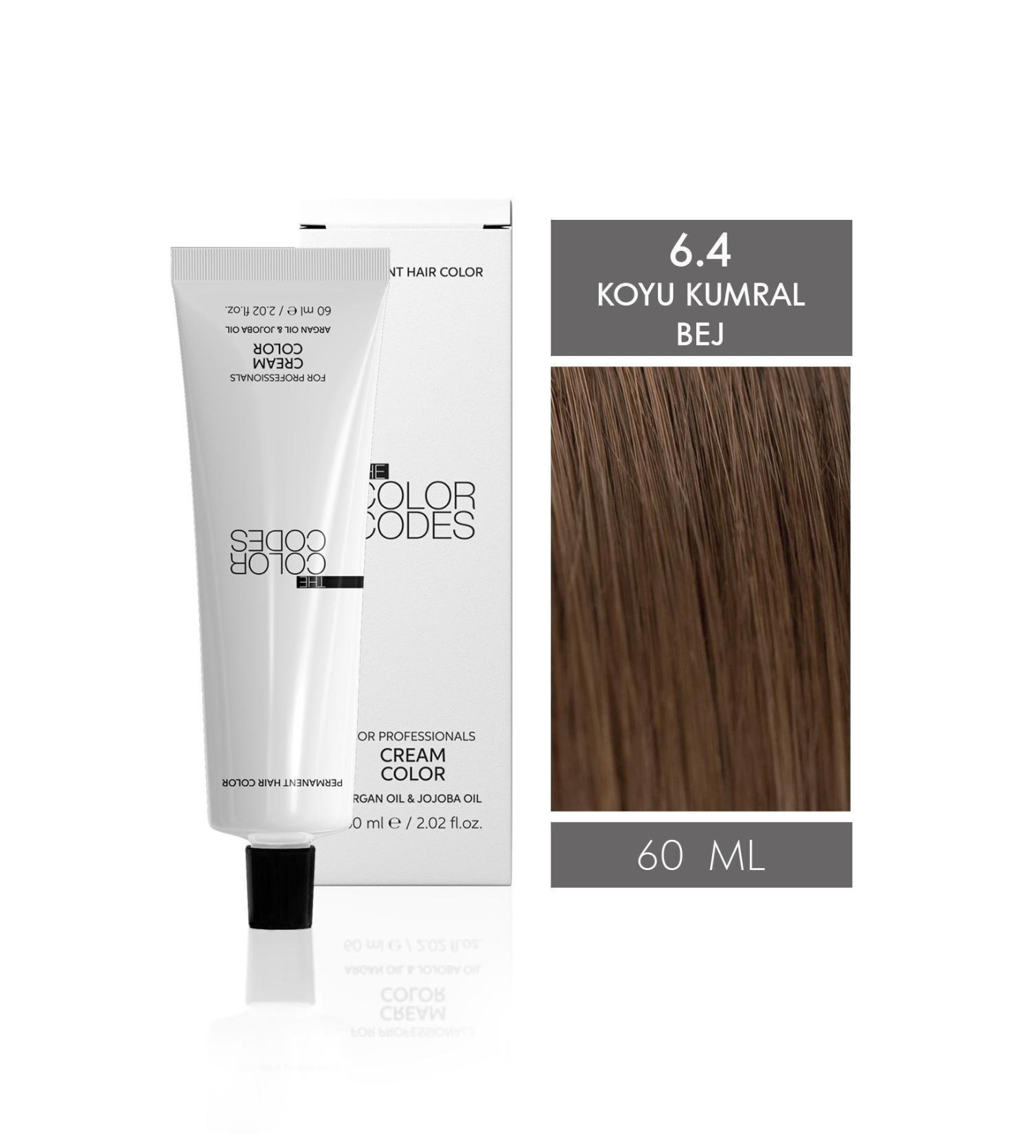THE COLOR CODES CREAM COLOR HAIR DYE 6.4 DARK BEIGE YELLOW 60 ML