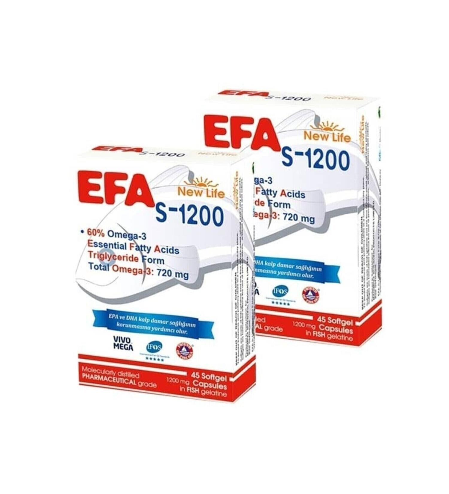 New Life Efa S 1200 Mg 45 Capsules 2 Pieces