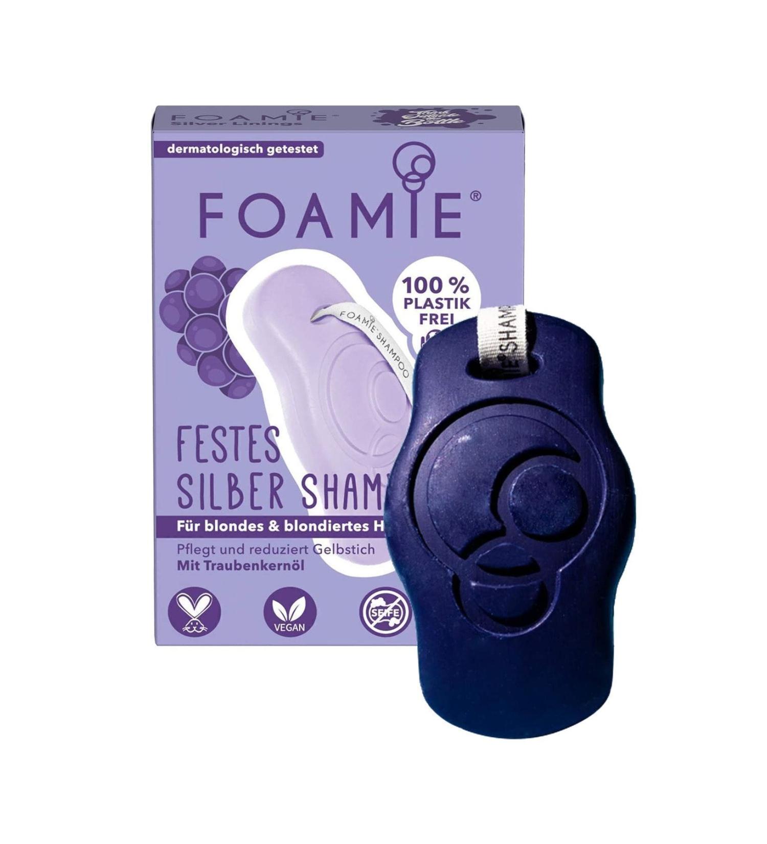 Foamie Silver Linings Shampoo Bar Solid Shampoo for Dyed Blonde Hair 80 gr