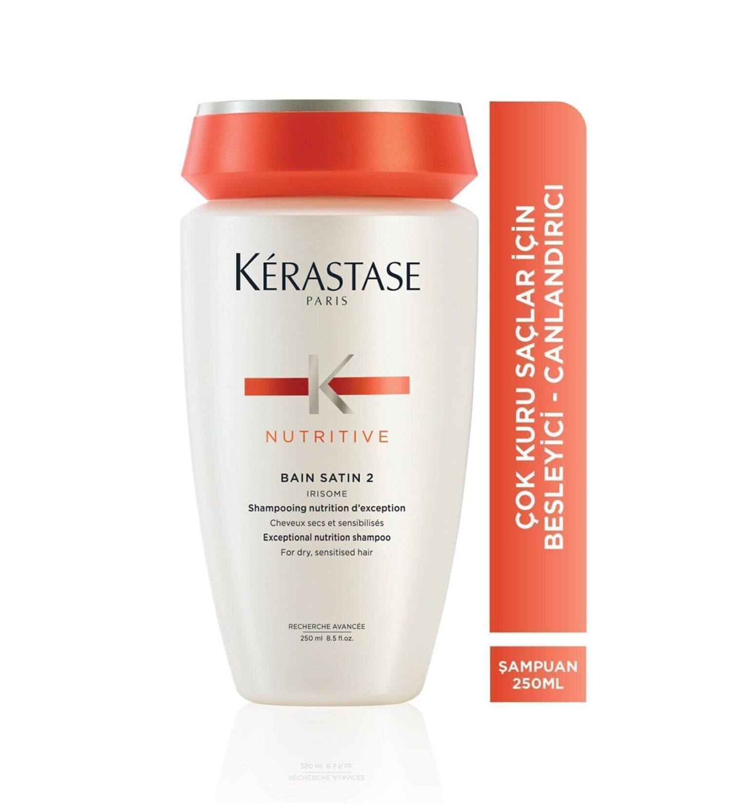 Kerastase Nutritive Bain Satin No:2 Nourishing Shampoo for Dry Hair 250ml - Buy Online on GoSupps.com